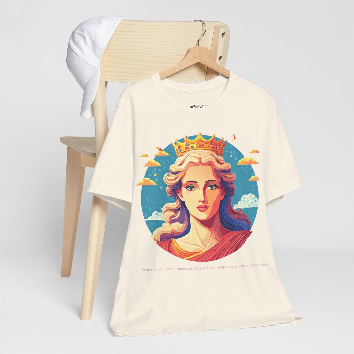 Goddess Venus Graphic Tee Unisex Cotton Short Sleeve Shirt With Original Retro2Nova Artwork