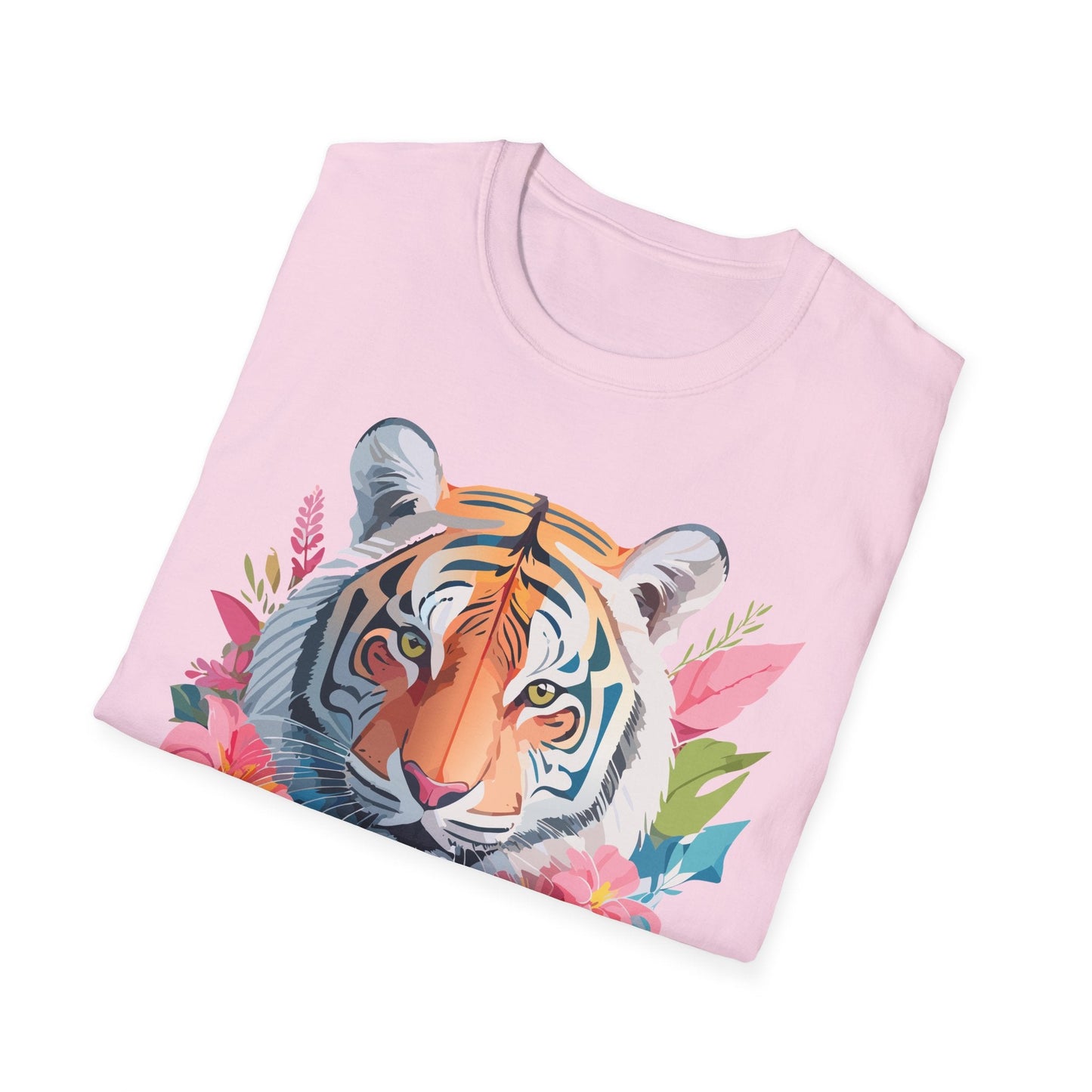 Tiger Print Unisex Softstyle T Shirt Short Sleeve Gildan 64000 Tee