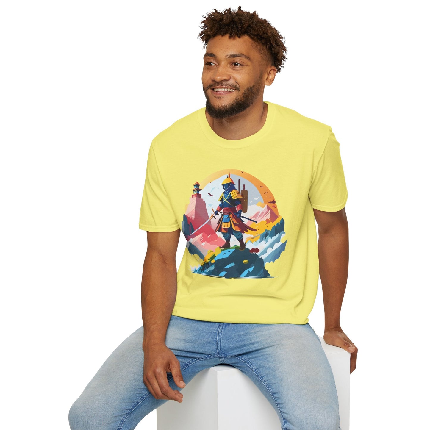 Samurai Unisex T Shirt Softstyle 64000 Short Sleeve Tee 100 Percent Cotton Breathable Comfort Fit