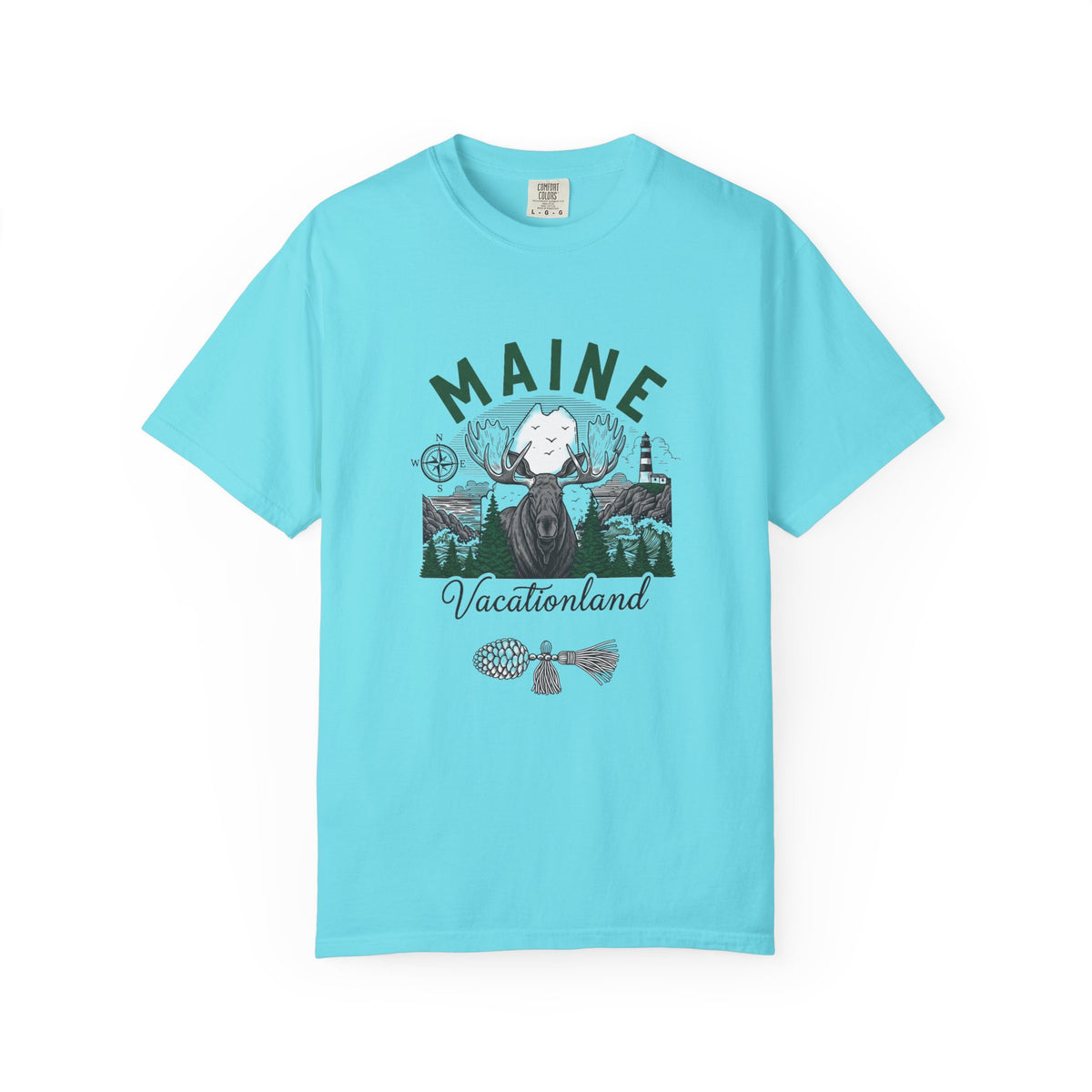 Maine State Travel Tourist Graphic Gift Tee Unisex 100 Cotton Comfort Colors T-Shirt