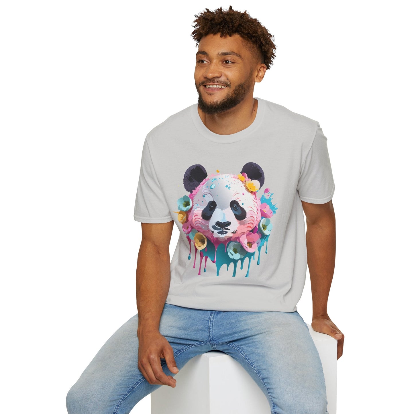 Panda Shirt Unisex T Shirt Graphic Tee Animal Print Gildan Softstyle 64000 100 Percent Cotton