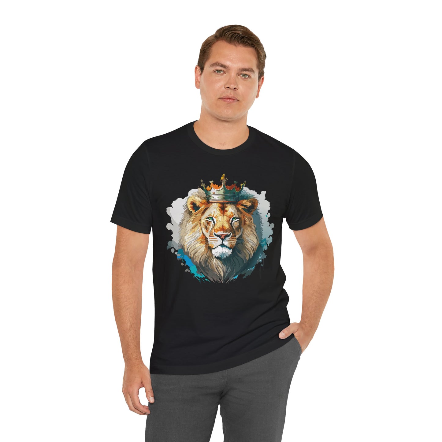 Unisex King Lion Tee, Animal Shirt, Tee Shirt with Lion, Crown T-Shirt, Animal King Tees, Crown Shirt, Safari T-Shirt 3