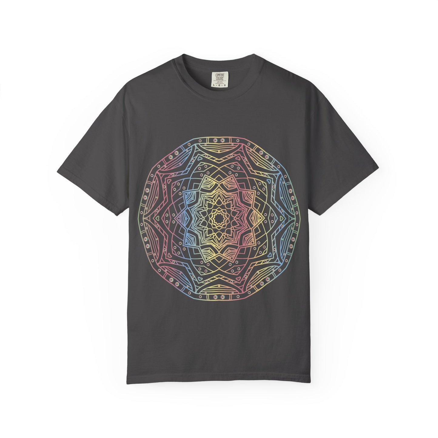 Unisex Garment Dyed Cotton T-Shirt with Mandala Graphic Design