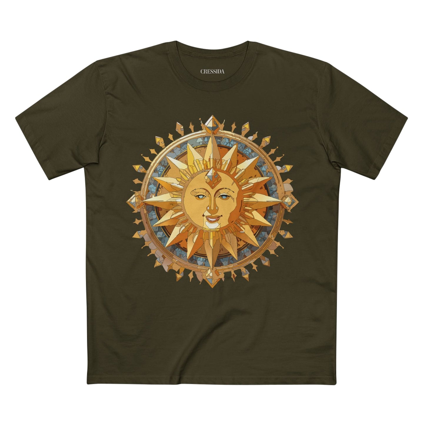 Gold Sun Graphic Unisex 100 Cotton T-Shirt with Golden Art Design 16