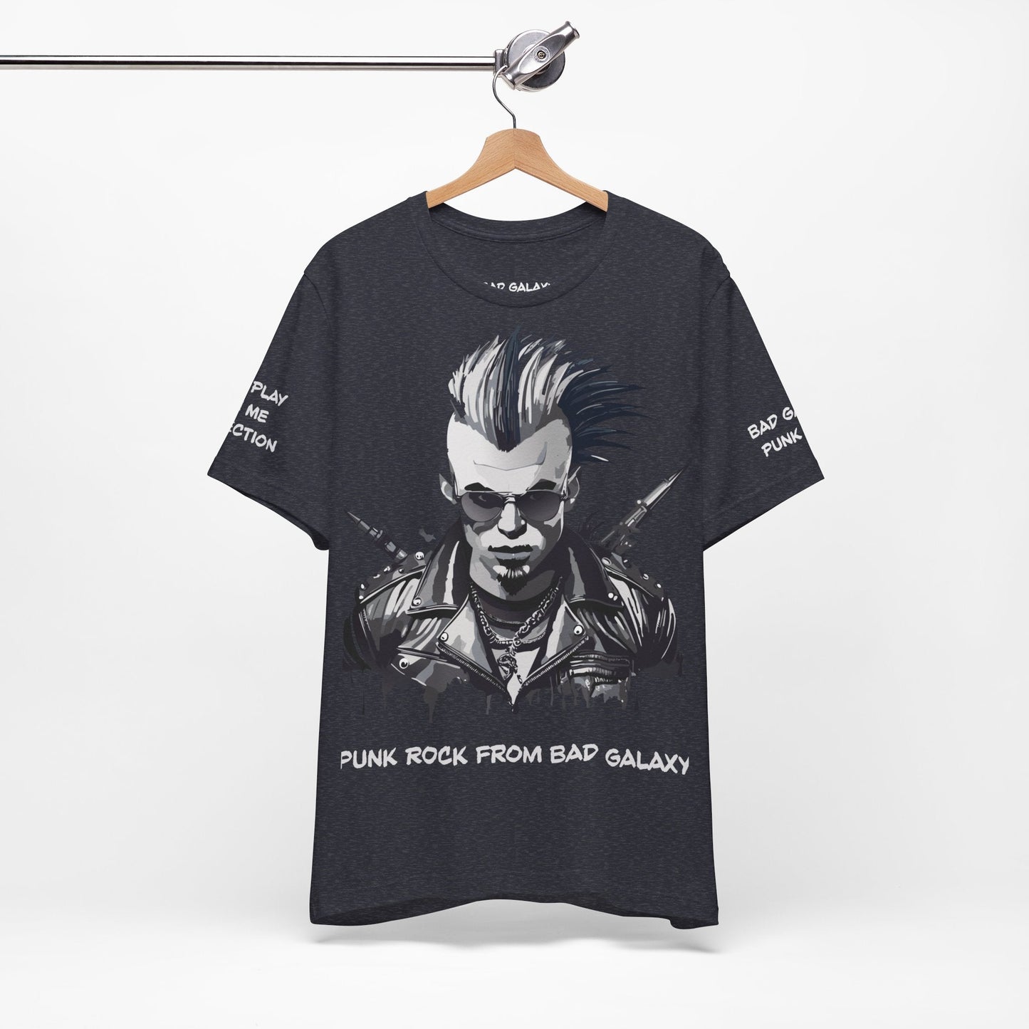 Punk Rock Tee Shirt 100 Percent Cotton Made To Order From Bad Galaxy Eco Friendly Inks USA