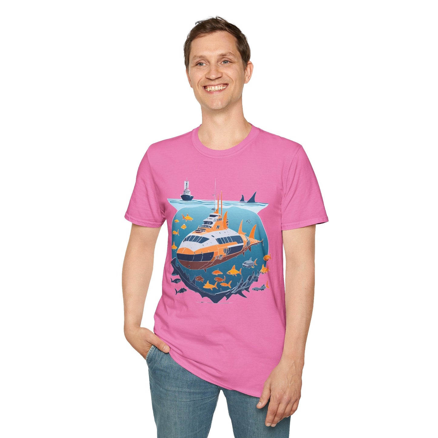Ocean Tee Shirt Unisex Short Sleeve Gildan Softstyle 64000 Premium Comfort Ocean Artwork