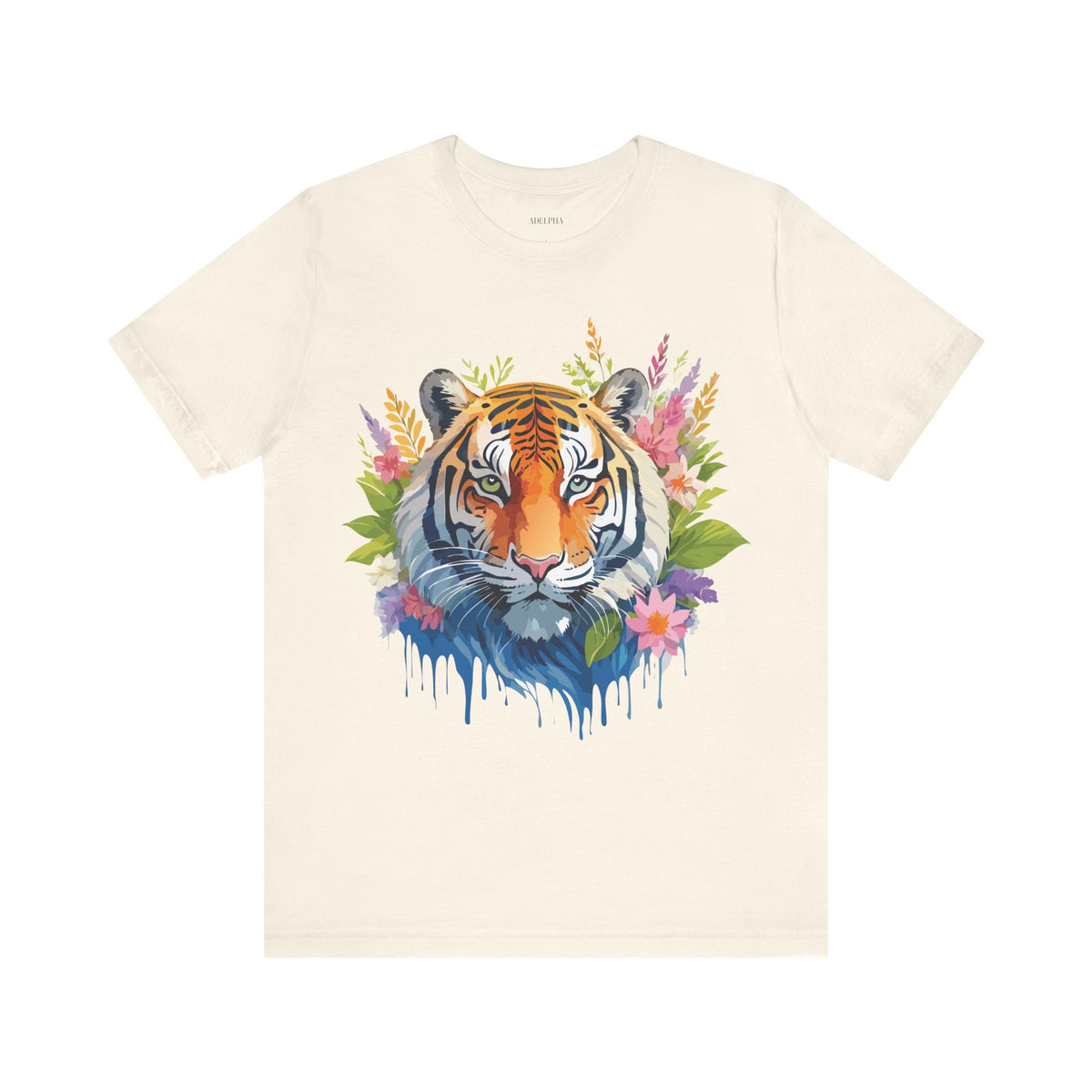 Tiger Graphic Unisex Cotton Bella+Canvas Tee with Art Animal Design d95