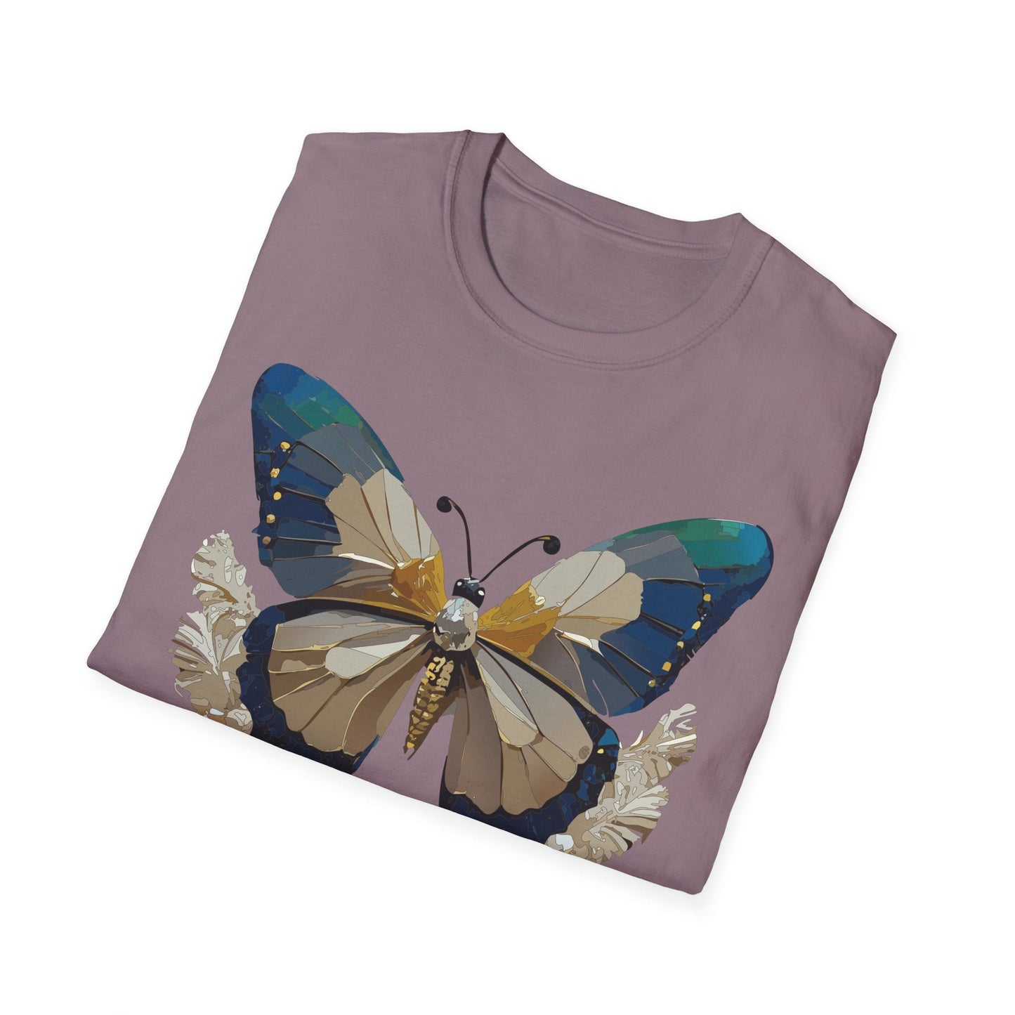 Butterfly Themed Unisex T Shirt With Monarch Design Gildan Softstyle 64000 Premium Ring Spun Cotton