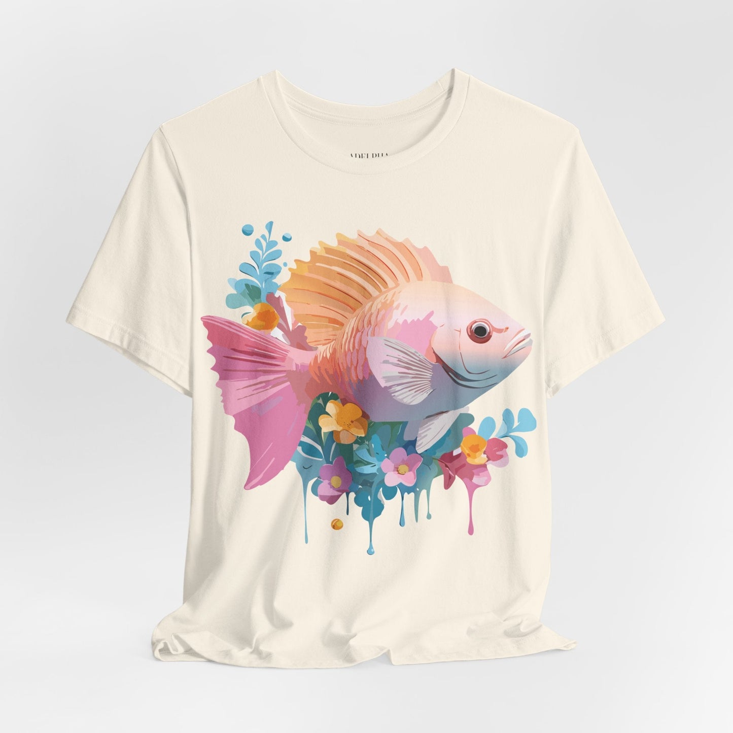 Adelpha Fish Shirt Unisex Graphic Tee With Vintage Inspired Artwork Short Sleeve
