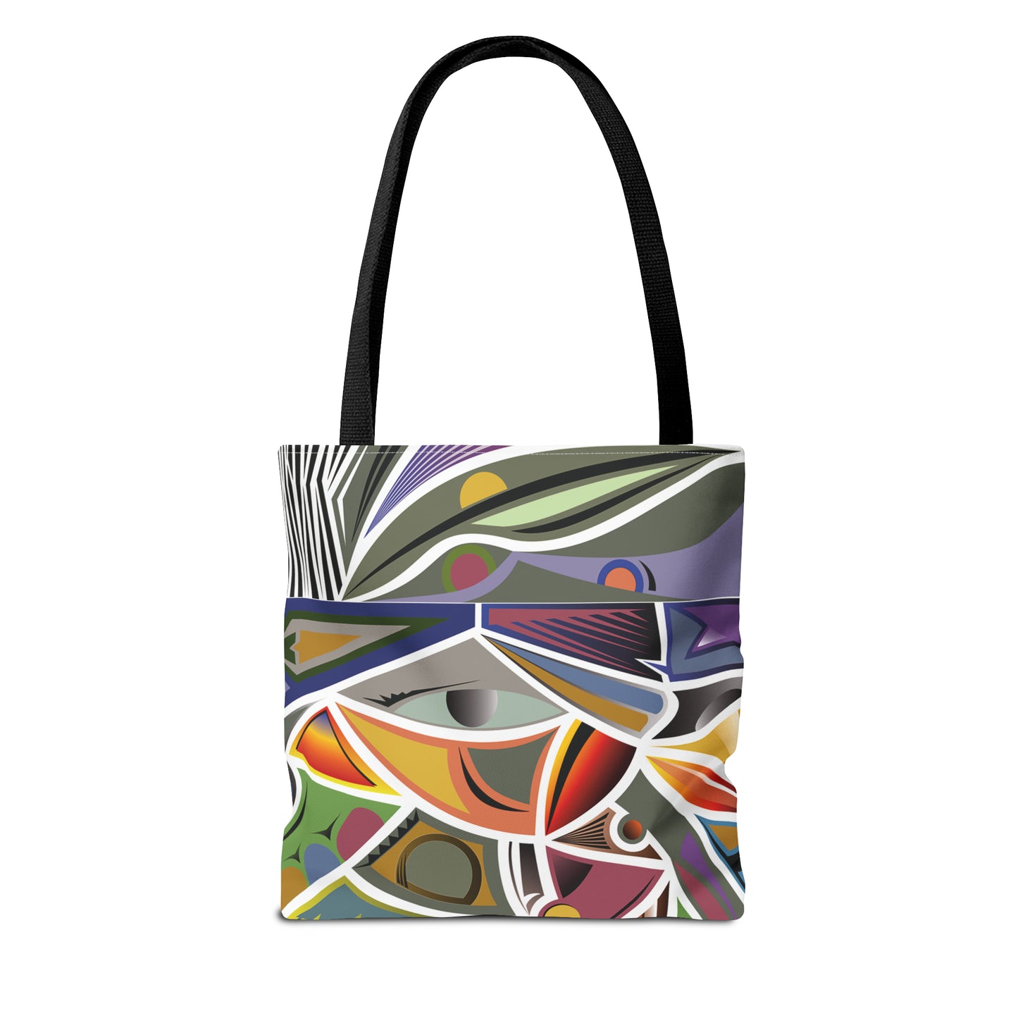 Canvas Bag with Abstract Prints