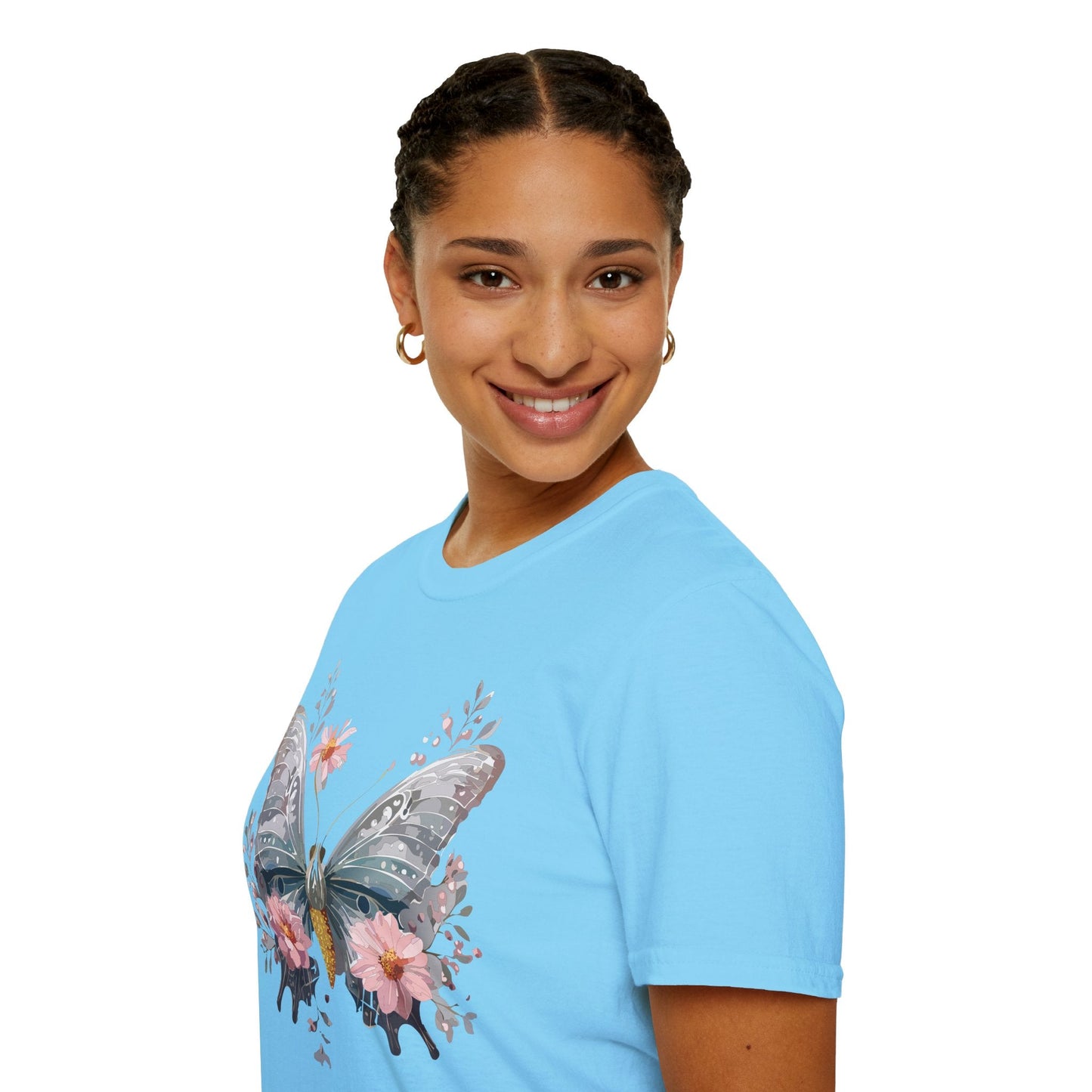 Butterfly Themed Unisex T Shirt Softstyle Monarch Gildan 64000 Ring Spun Cotton Tee