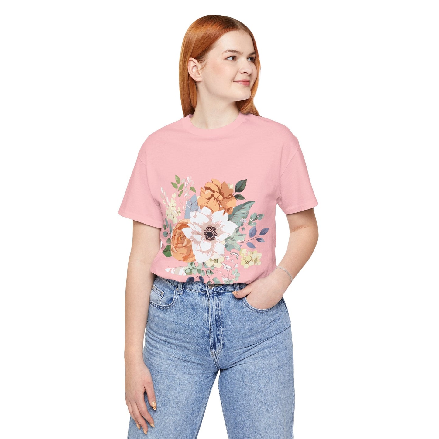 Unisex Floral Shirt Jersey Short Sleeve Tee Lightweight Breathable Flowers Collection Retro2Nova