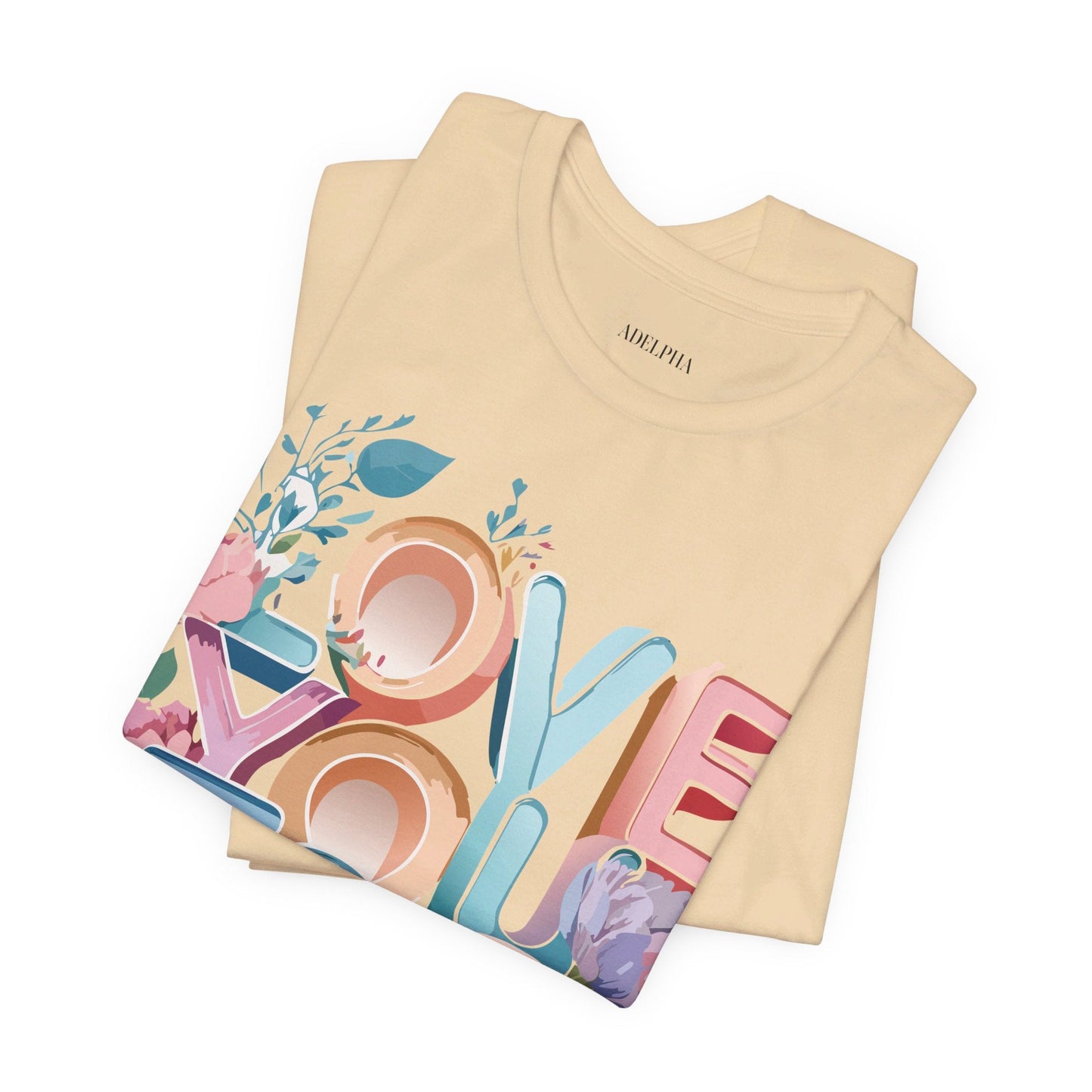 Valentine Day Graphic Unisex 100 Cotton Vintage Artwork with Love and Flower Design Tee 39