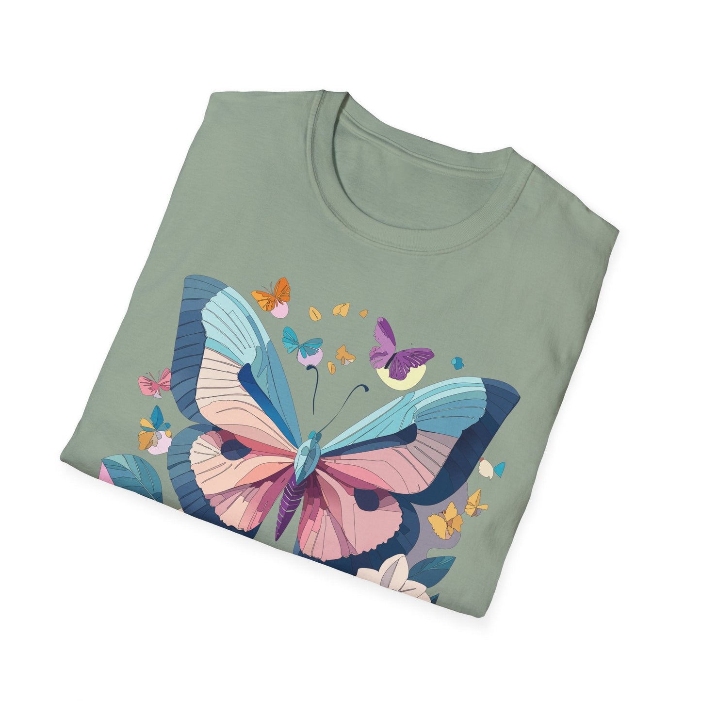 Butterfly Shirt Unisex T Shirt Softstyle Gildan 64000 Ring Spun Cotton Monarch Design