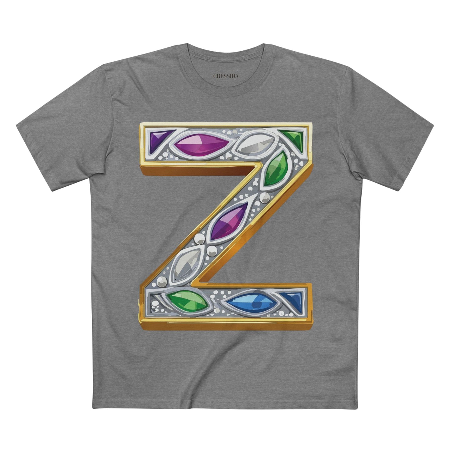 Letter Z Graphic Design Tee Unisex 100 Cotton With Antique Gold Letters Artwork T-Shirt