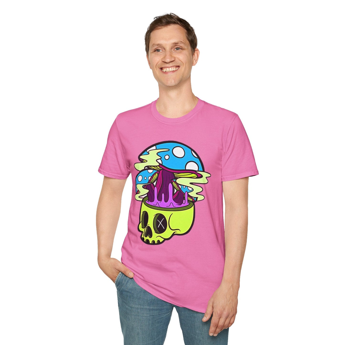 Skull Tee Shirt Unisex Skeleton Shirt With Art Design Gildan Softstyle Cotton Tee