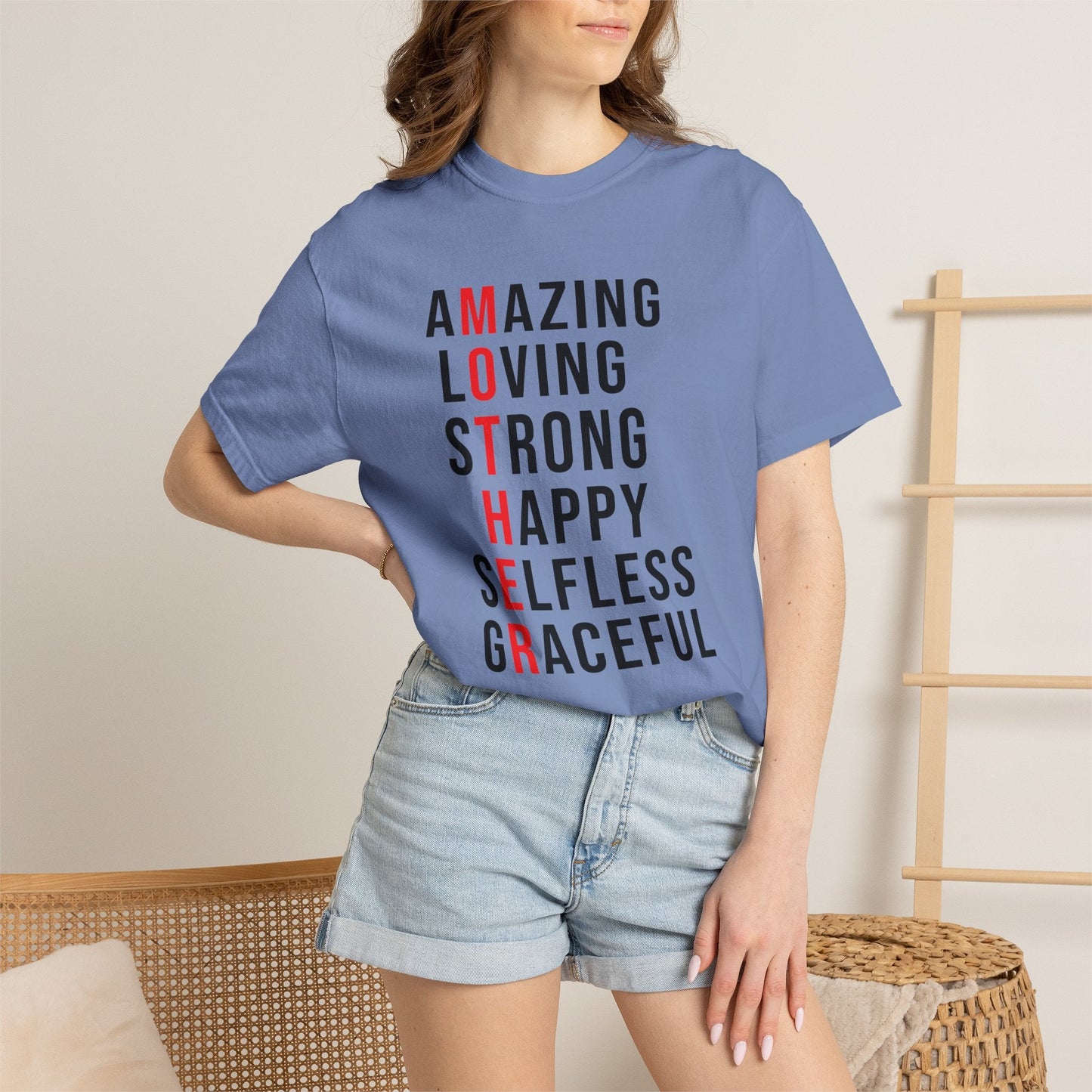 Mom T-shirt Mother's Day Mama Tee Unisex Comfort Colors Garment-Dyed Cotton h14