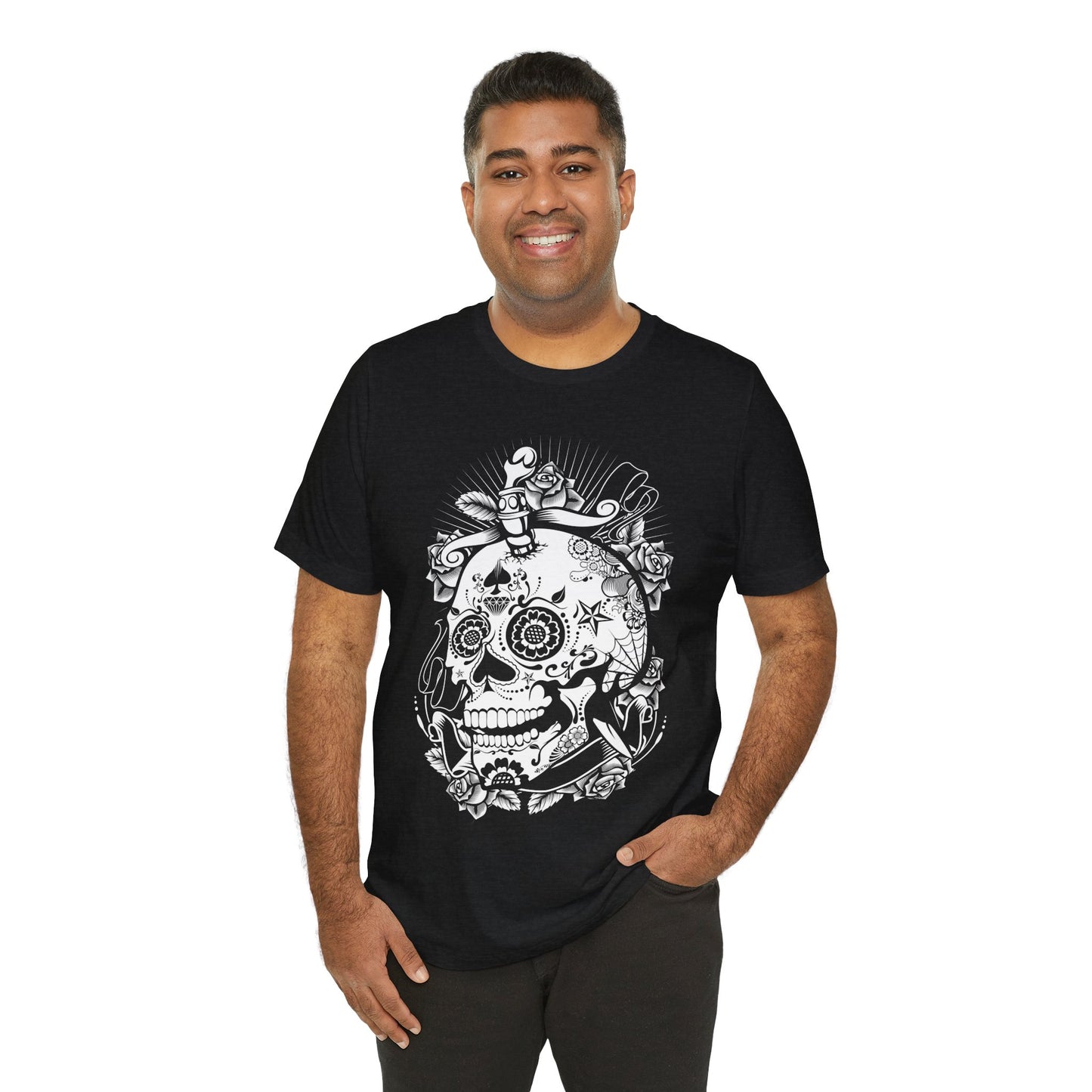 Unisex Cotton Tee Shirt with Skull