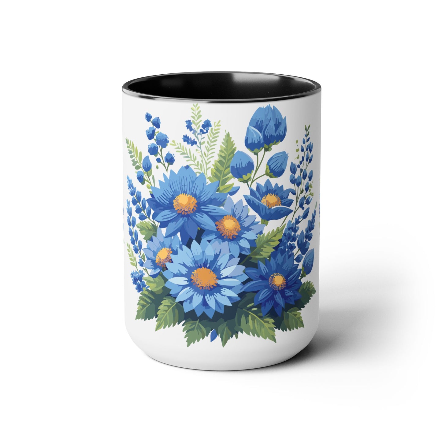 Two-Tone Coffee Mug with flowers