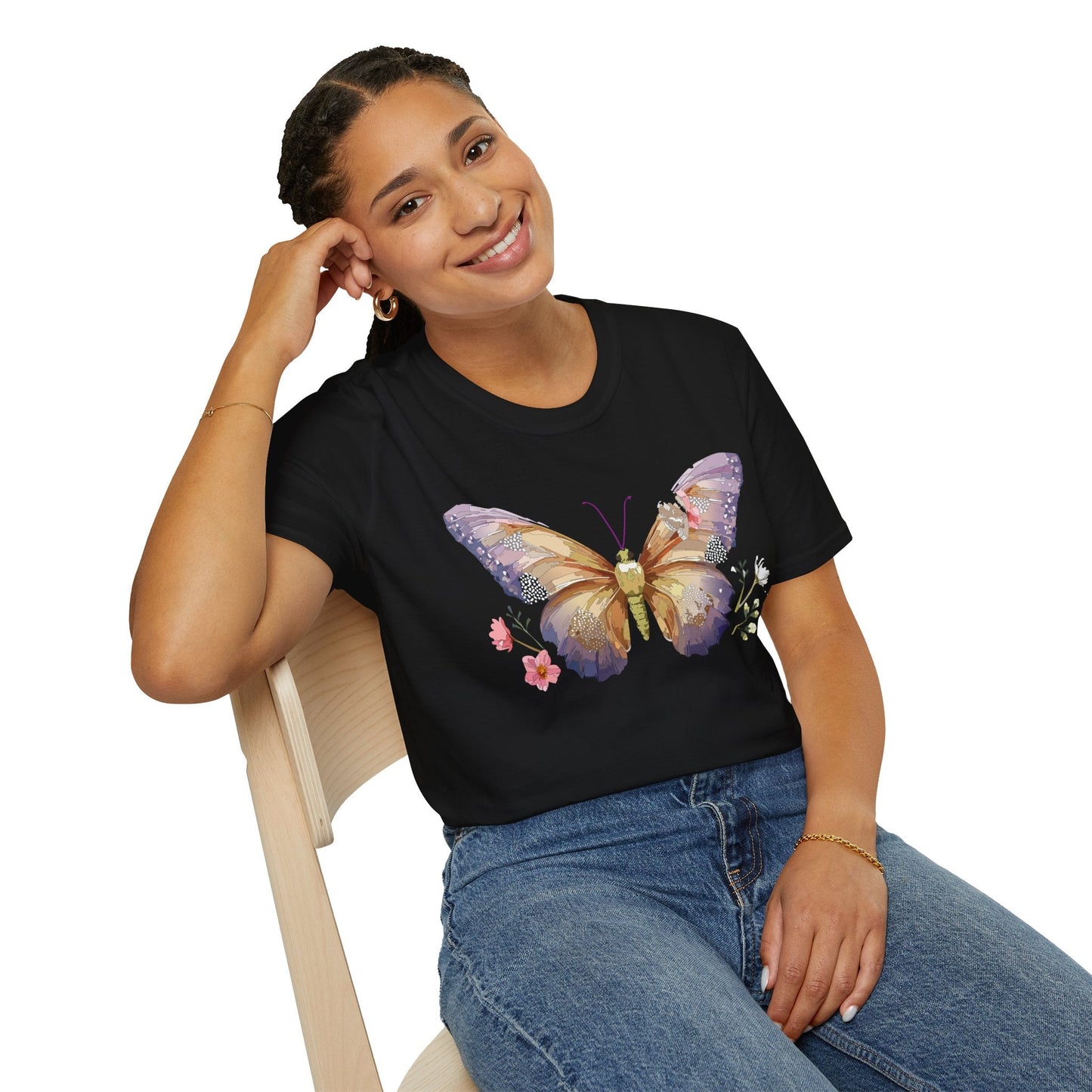 Monarch Butterfly Shirt Unisex Short Sleeve Tee Gildan Softstyle 64000 100 Percent Ring Spun Cotton