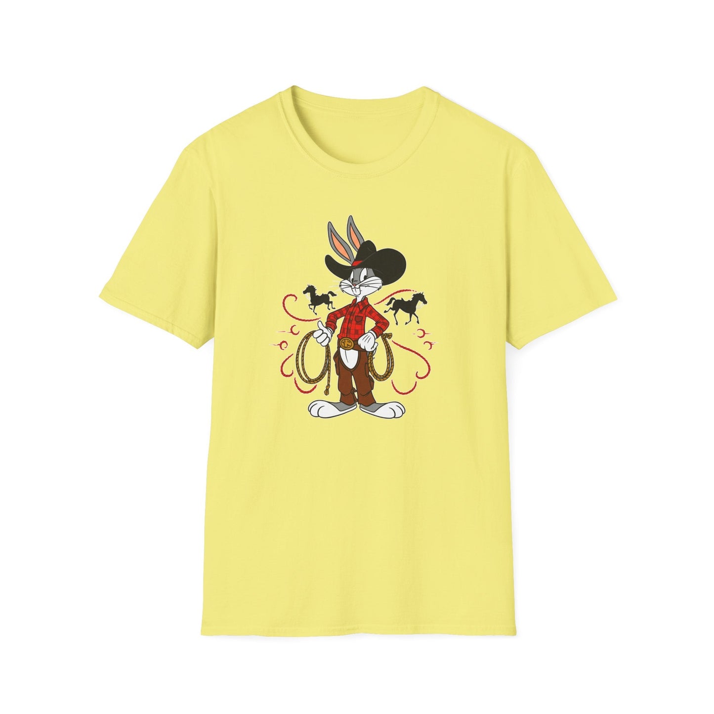 Bugs Bunny Unisex T Shirt Cartoon Design Graphic Tee Gildan Softstyle 64000 Artwork