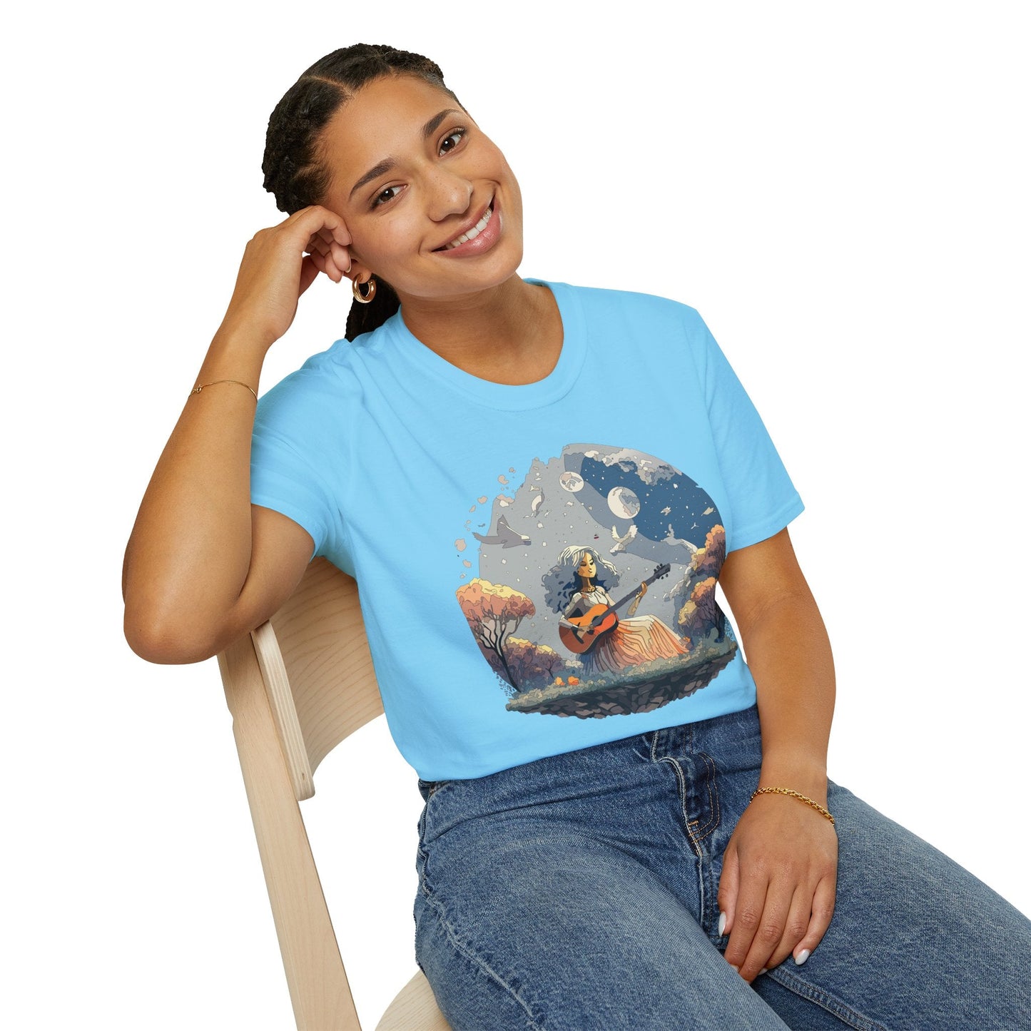 Womens Graphic T Shirt Art Design Tee Unisex Softstyle Cotton Shirt Everyday Comfort Durable Wear