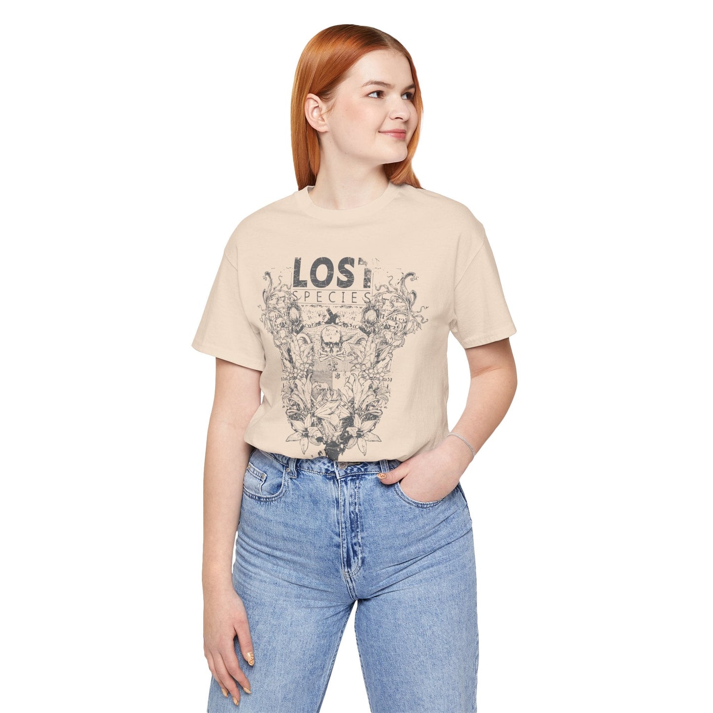 Lost Species Tee Floral Wildlife Illustration Rock Band T-Shirt A-7