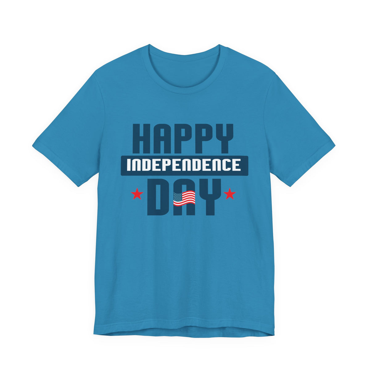 Happy Independence Day T-Shirt Patriotic USA Flag Stars Unisex Cotton Tee 017