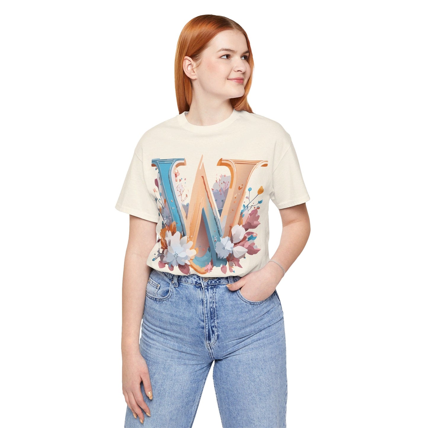 Letter W Shirt Graphic Tee Unisex Adelpha Vintage Inspired Art Design Short Sleeve