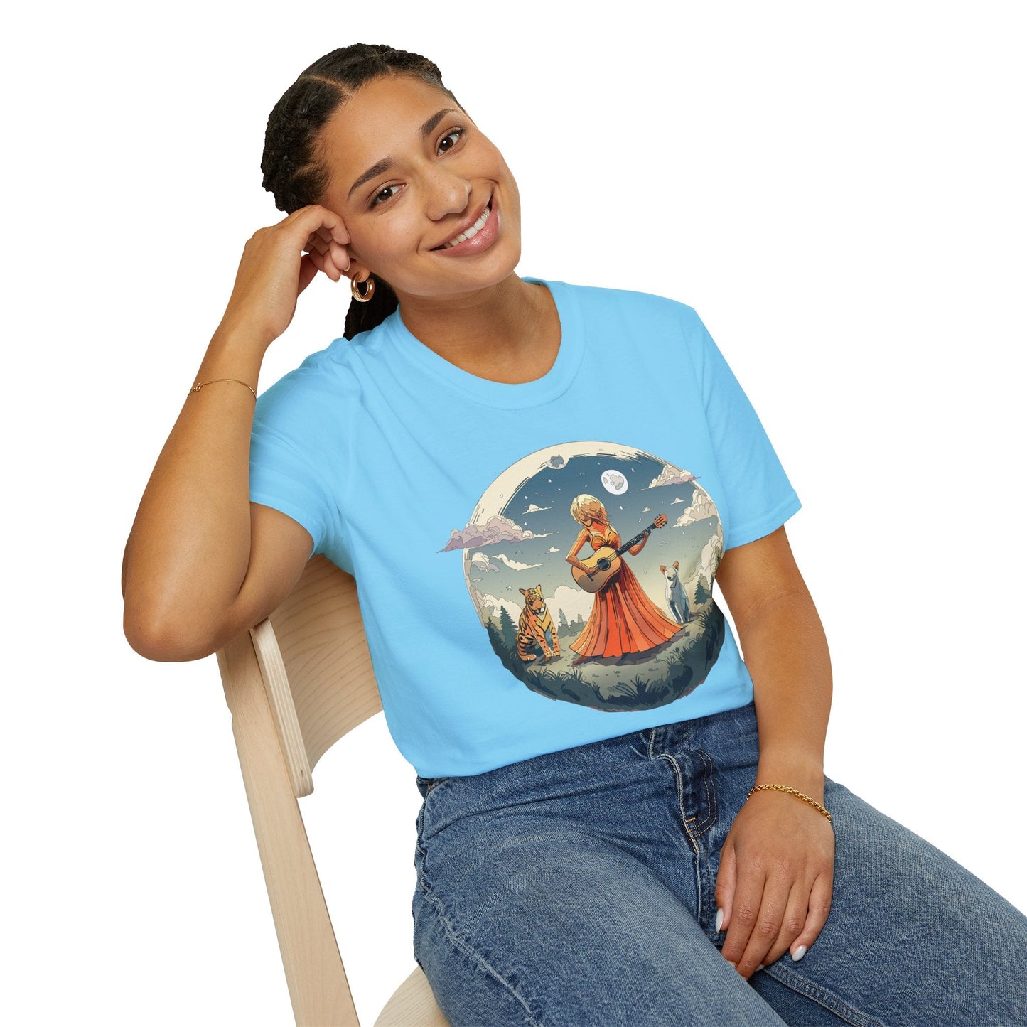 Womens Graphic T Shirt Art Design Tee Ladies Unisex Softstyle Cotton Tee Gildan 64000 Comfort