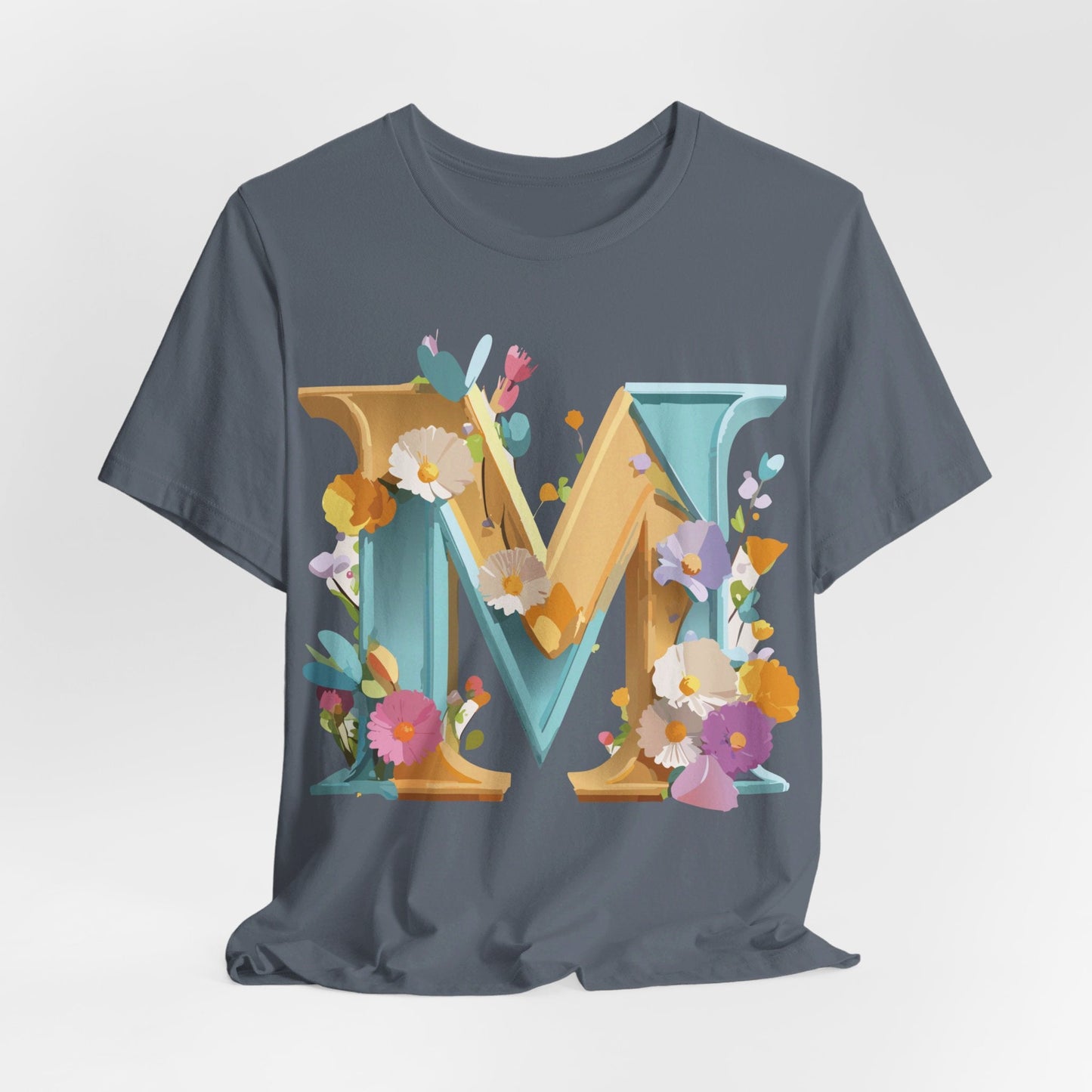 Letter M Shirt Unisex Graphic Tee From Adelpha Vintage Inspired Art Short Sleeve Jersey