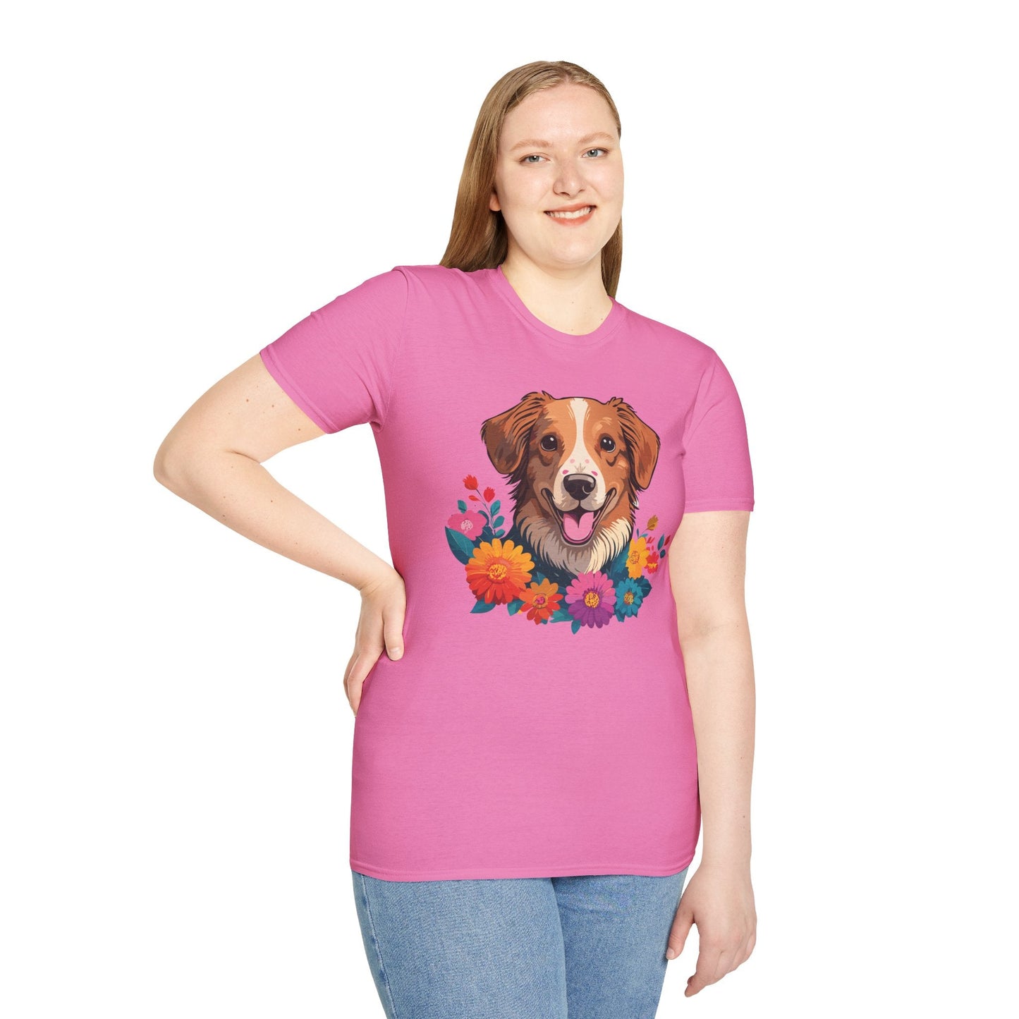 Dog Shirt Unisex Animal Tee Short Sleeve Gildan Softstyle 64000 Cotton Tee