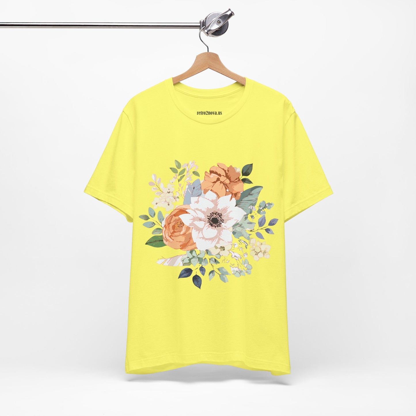 Unisex Floral Shirt Jersey Short Sleeve Tee Lightweight Breathable Flowers Collection Retro2Nova