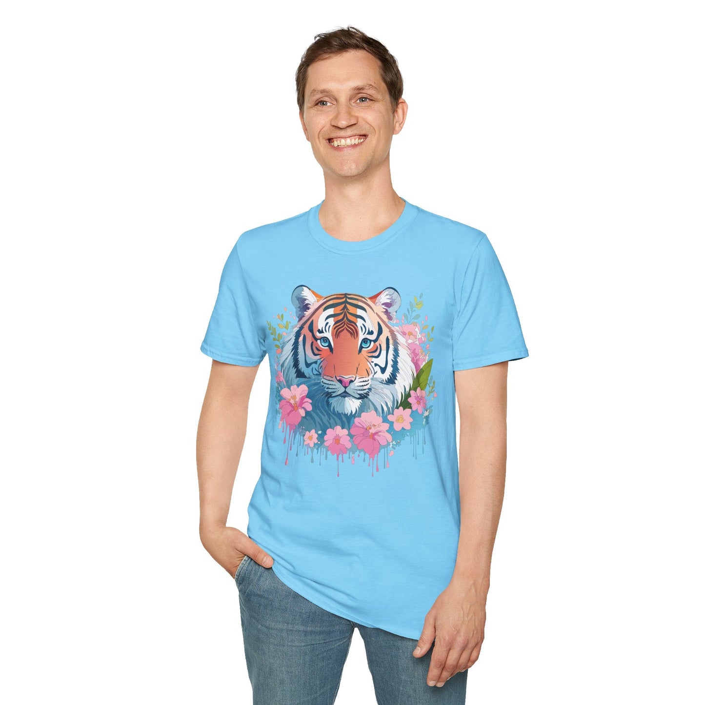 Unisex Tiger Shirt Gildan Softstyle 64000 Cotton Tee Everyday Comfort