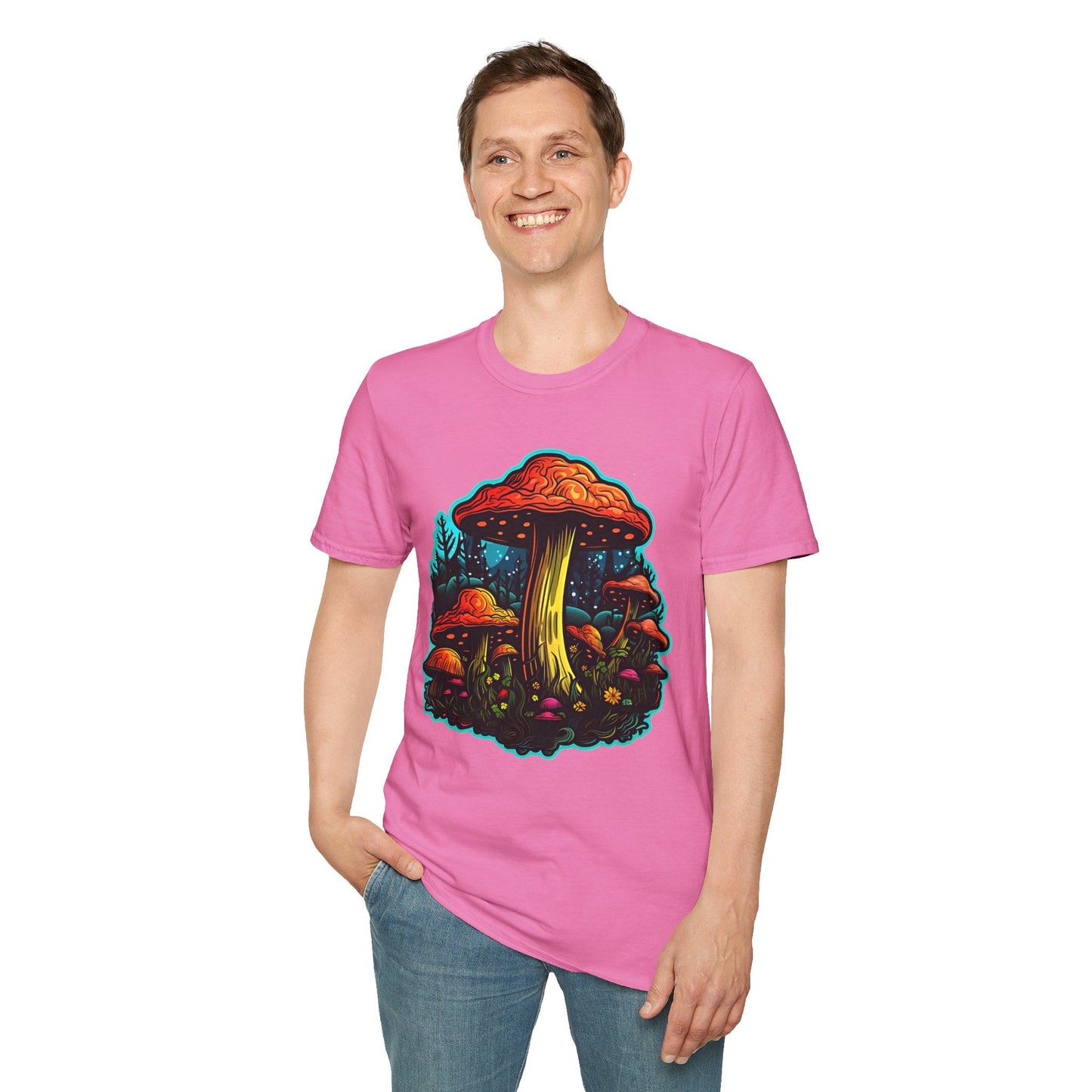 Mashroom Tee Shirt Unisex Softstyle 64000 With Funny Mashroom Fungus Graphic Design