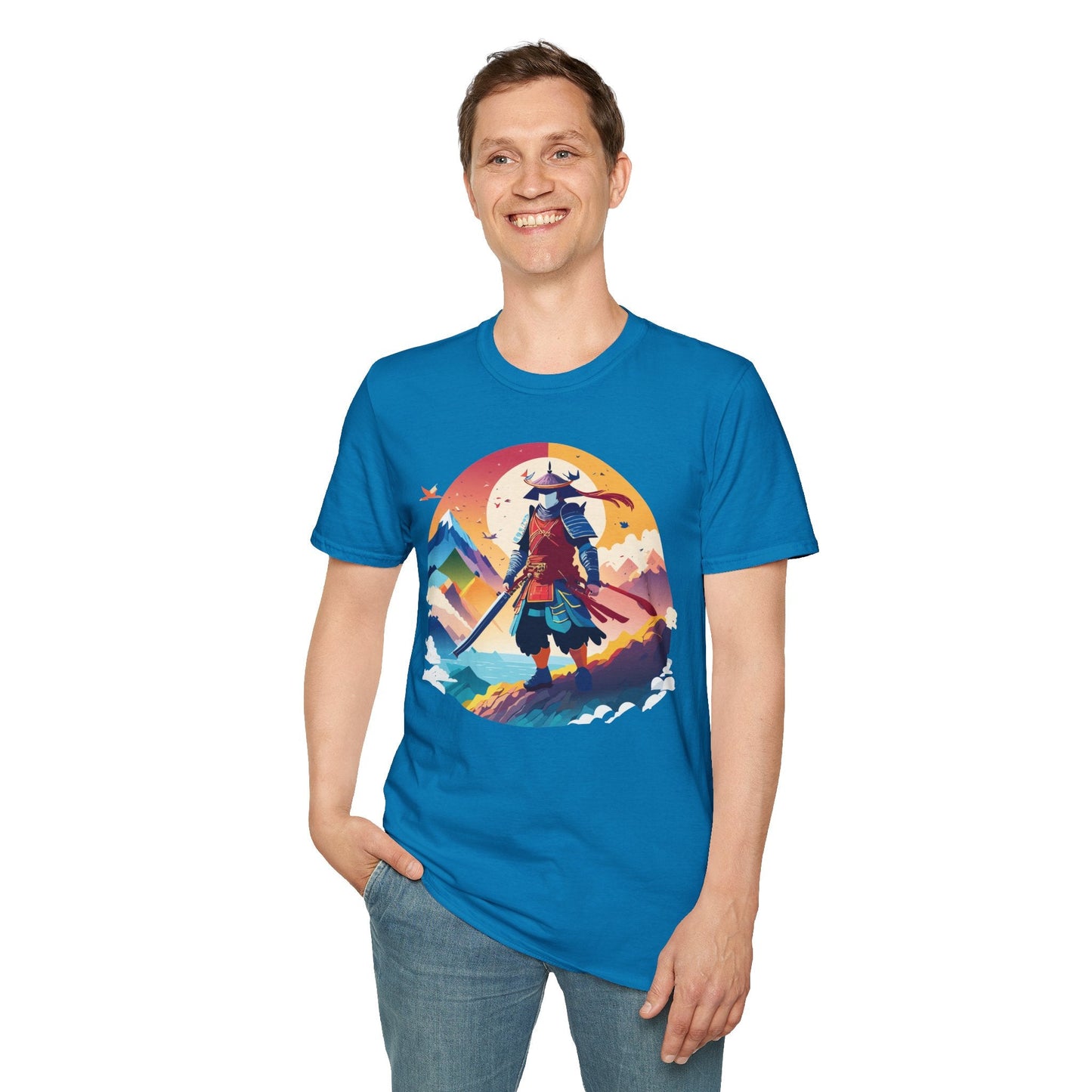 Samurai T Shirt Unisex Softstyle Gildan 64000 100 Percent Ring Spun Cotton Tee For Everyday Wear