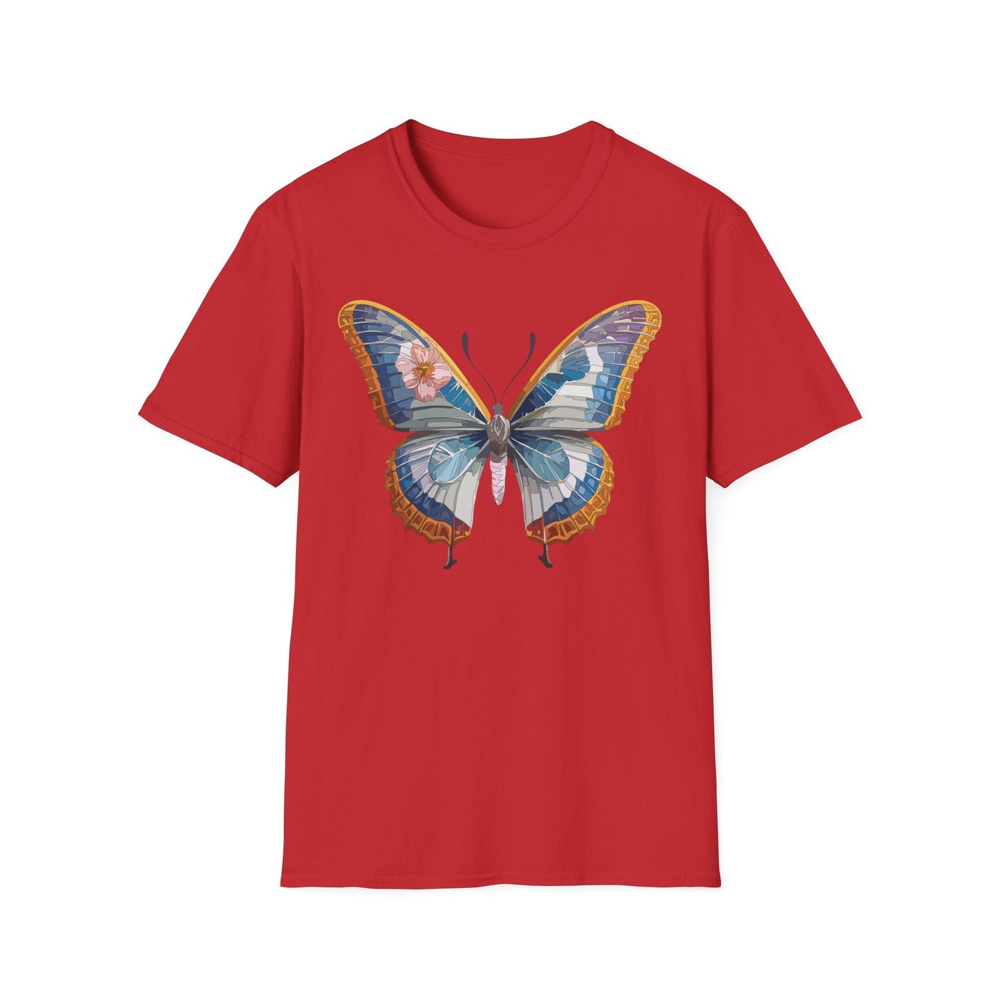 Unisex Butterfly Shirt Softstyle Tee 100 Percent Ring Spun Cotton Monarch Print Tee