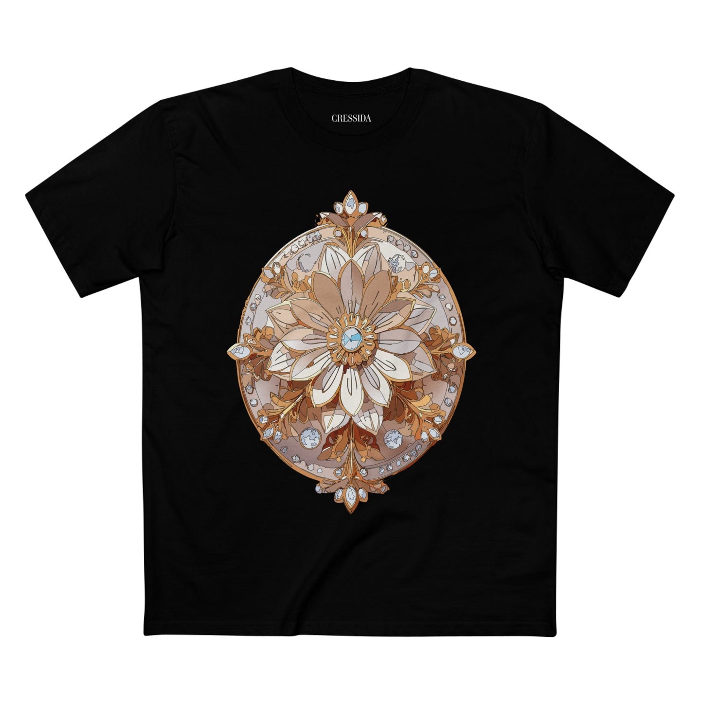 Floral Graphic T-Shirt Unisex 100 Cotton Art Design with Antique Flowers Tee 12