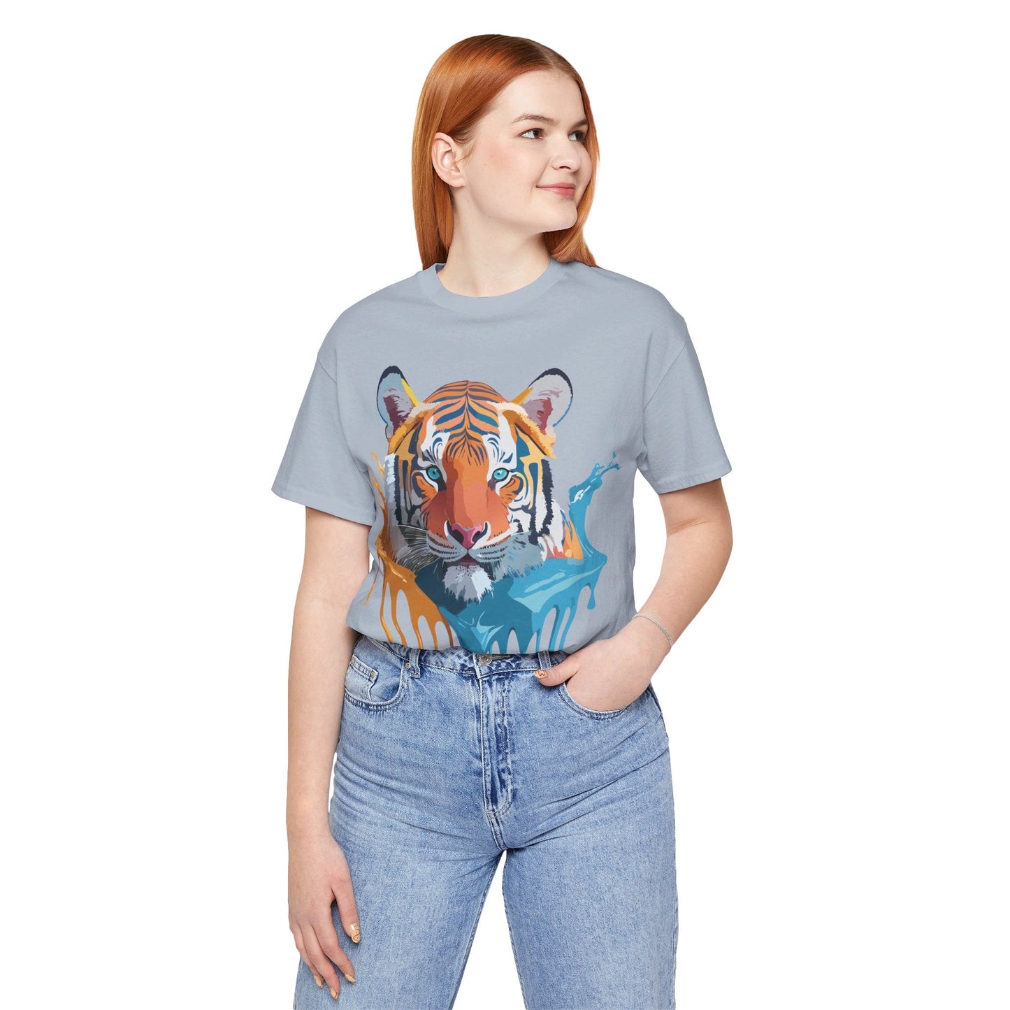 Tiger Graphic Tee Adelpha Unisex Short Sleeve Vintage Inspired Shirt For Casual Wear