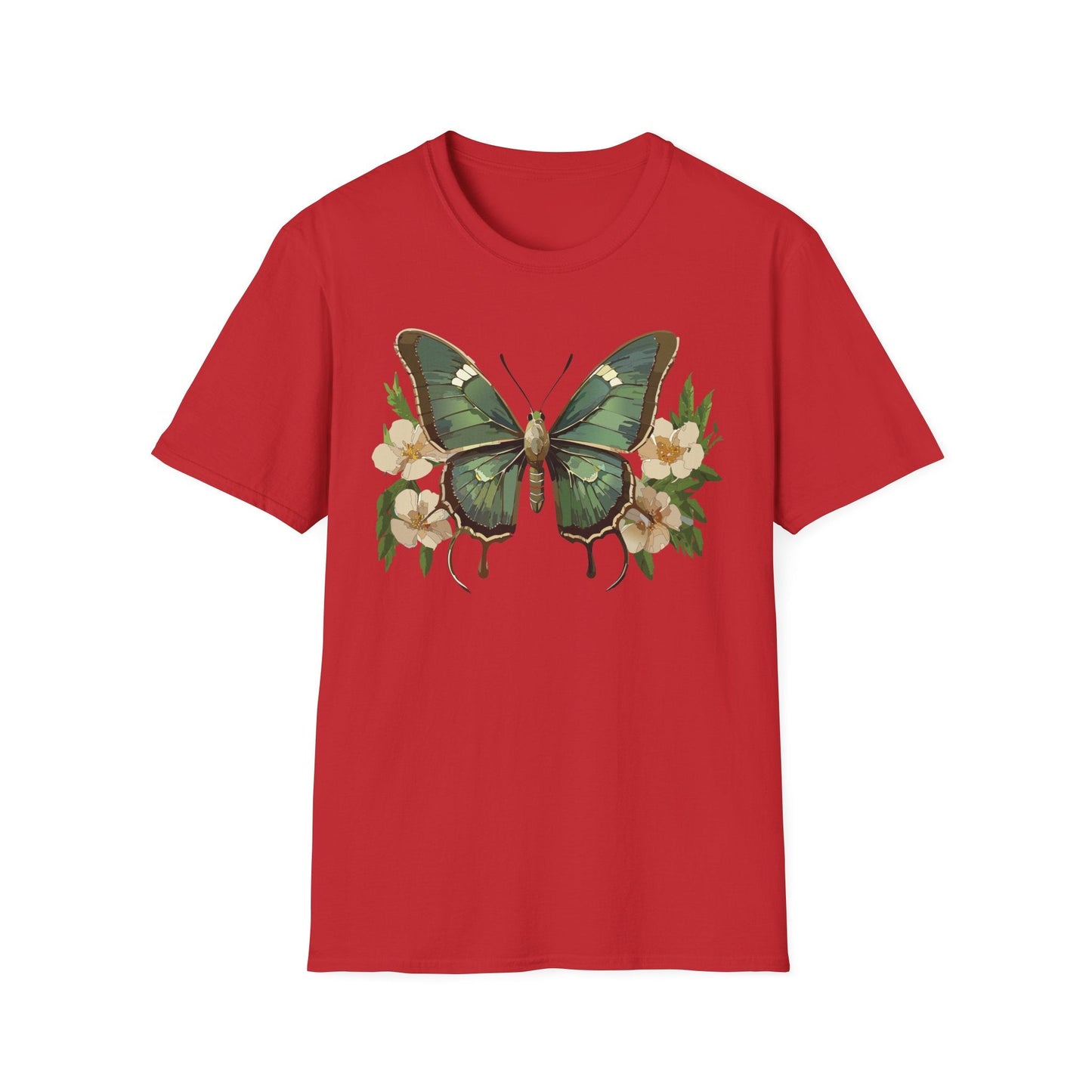 Butterfly Shirt Monarch Style Unisex T Shirt Gildan Softstyle 64000 100 Percent Ring Spun Cotton