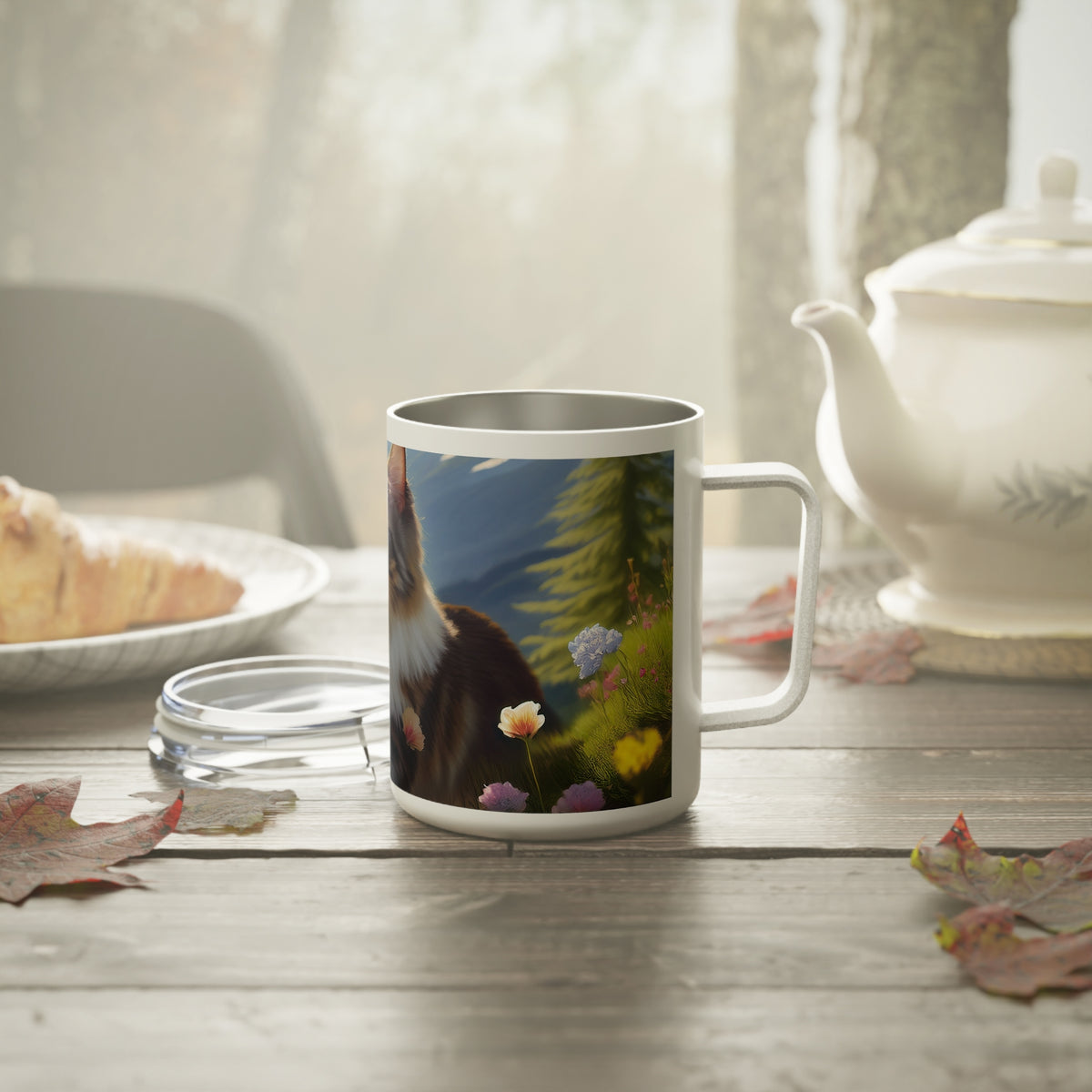 10 Art Design Insulated Coffee Mug Clear Lid 10oz Insulated Coffee Mug 10oz