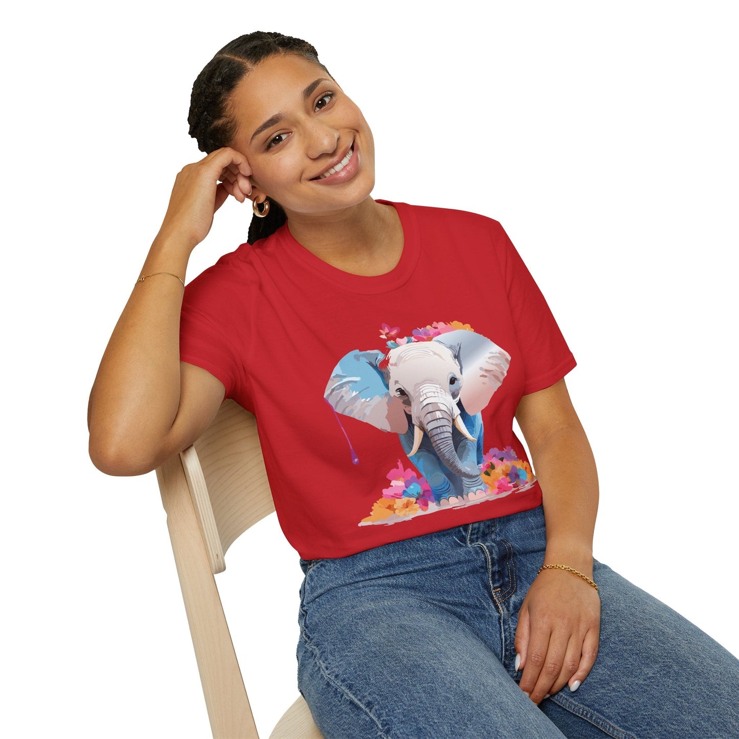 Elephant T Shirt Unisex Softstyle 64000 Graphic Elephant Illustration Animal Tee For Everyday Wear