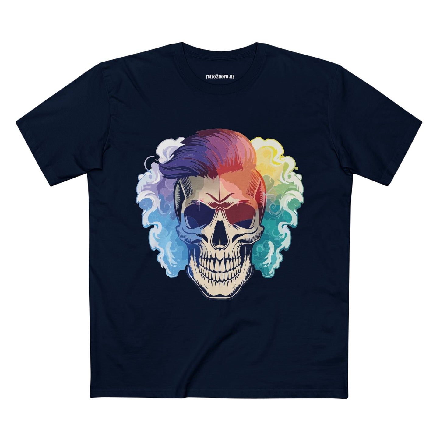 Retro2Nova Skull Shirt Unisex Premium Cotton Tee With Original Art Design Skeleton Graphic