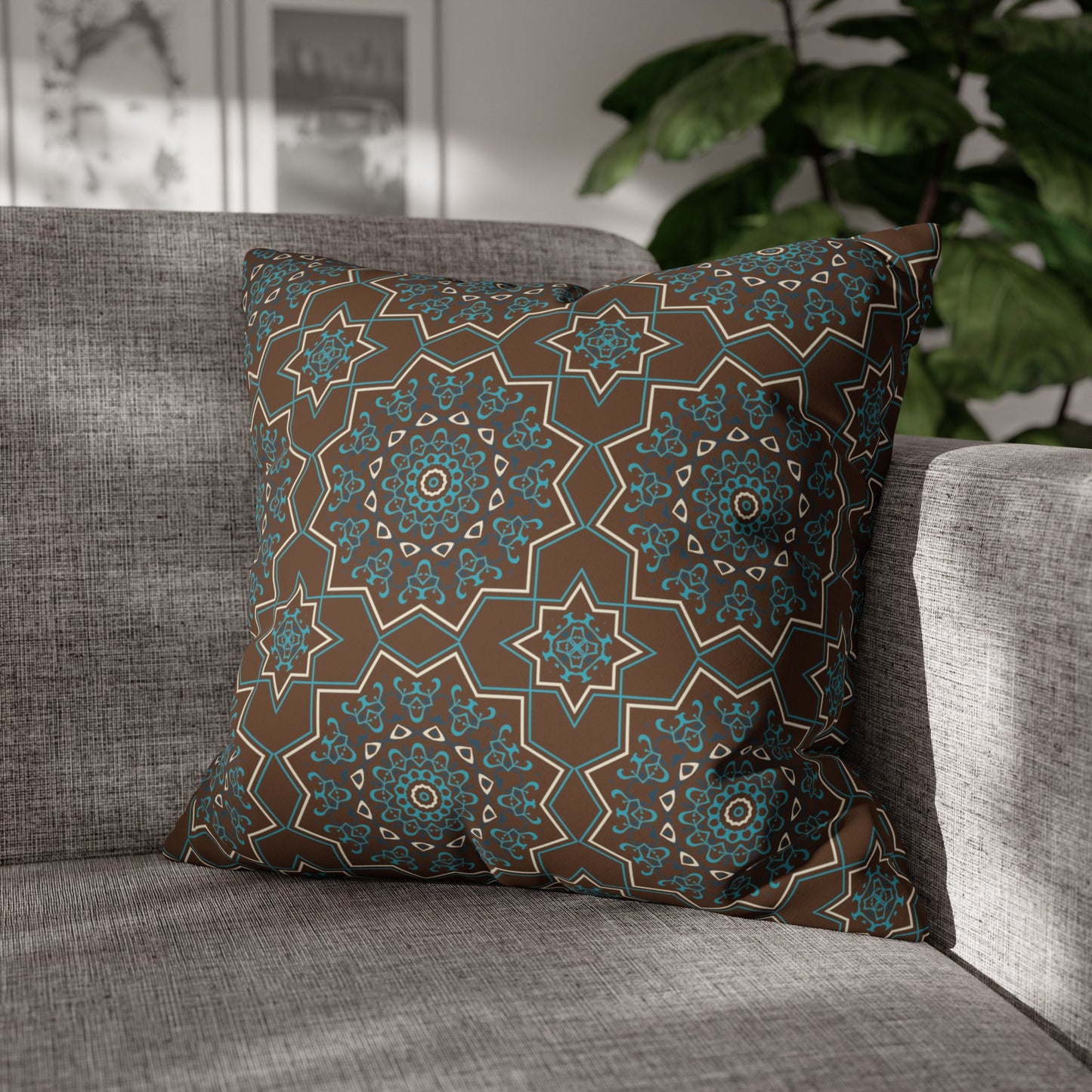 Faux Suede Pillowcase with Ornament