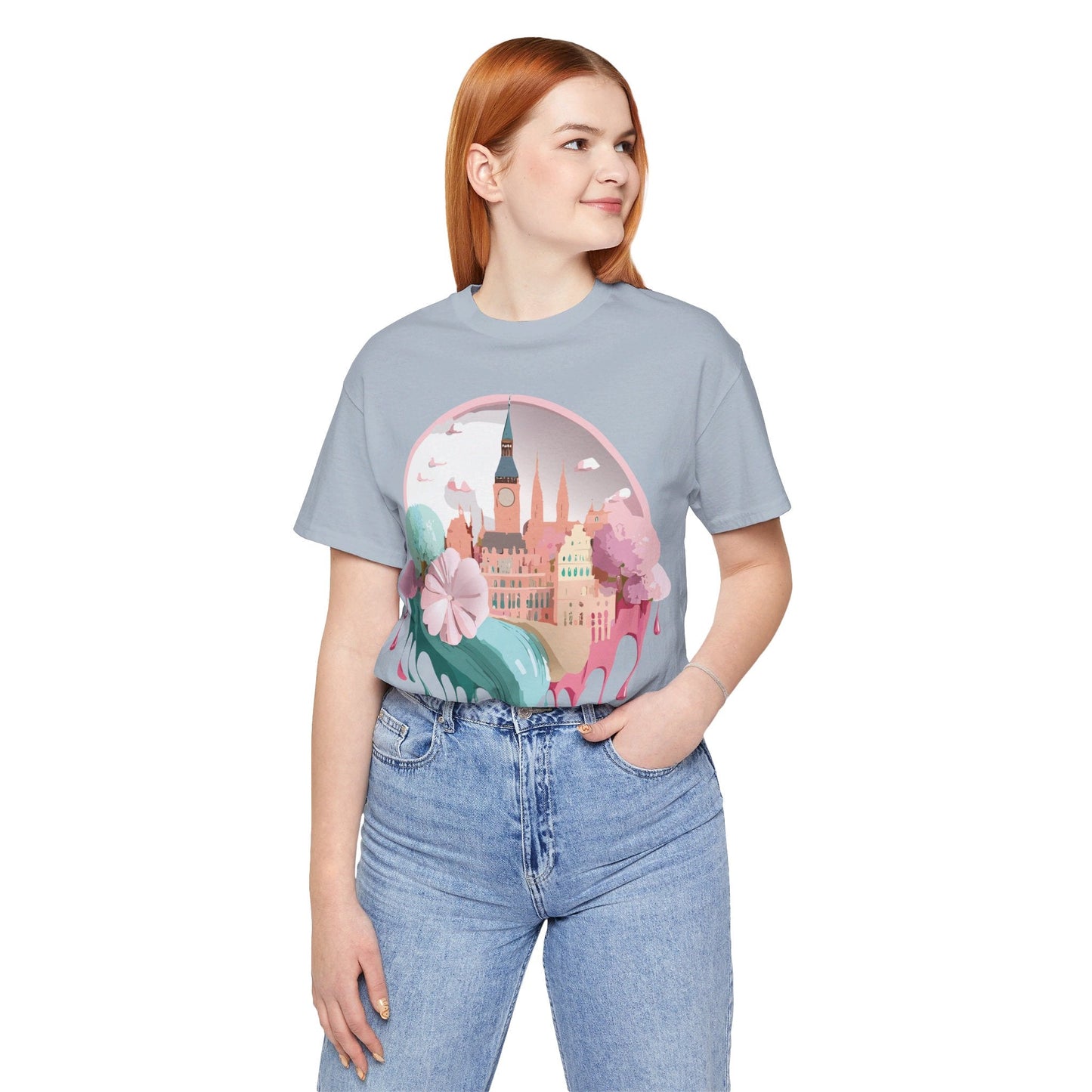 Prague Tourist Shirt Unisex Graphic Tee Featuring Vintage Inspired Art By Adelpha