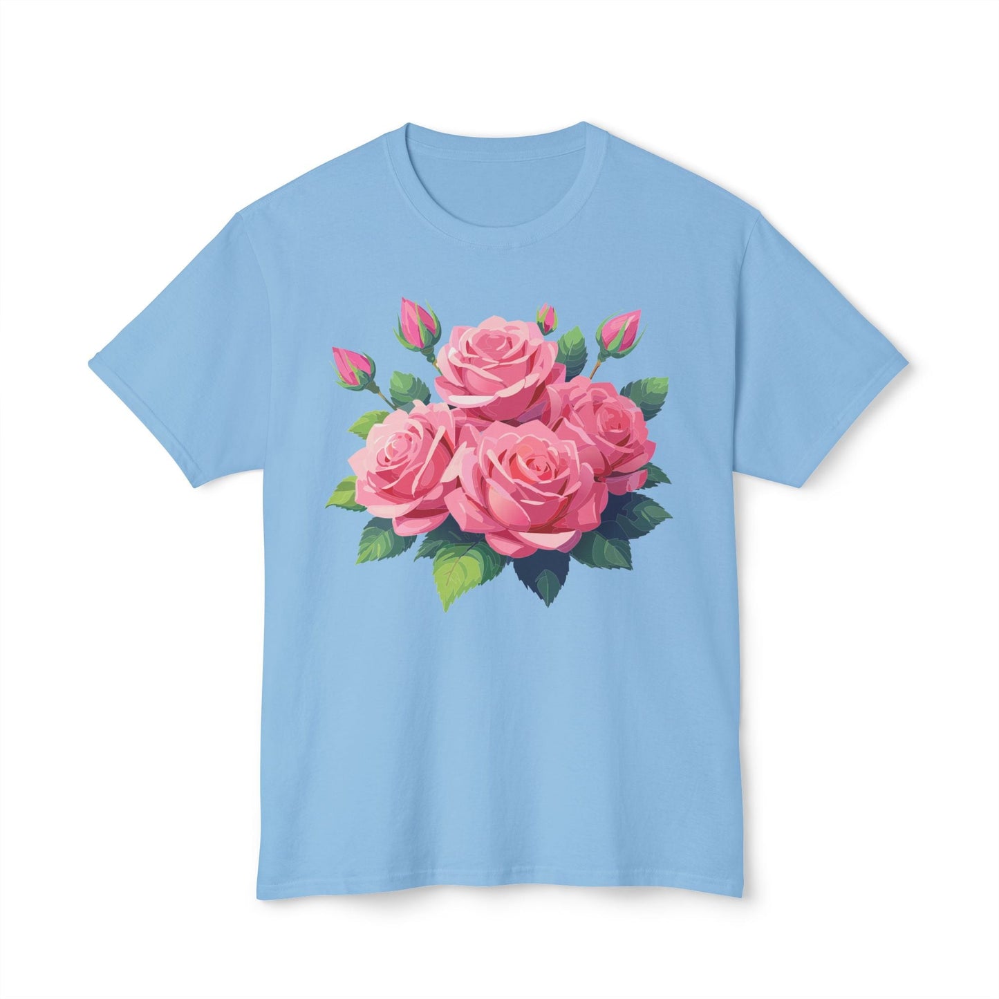 Unisex Floral T Shirt With Vintage Flowers Art Print Cotton Tee USA Made Premium Comfort