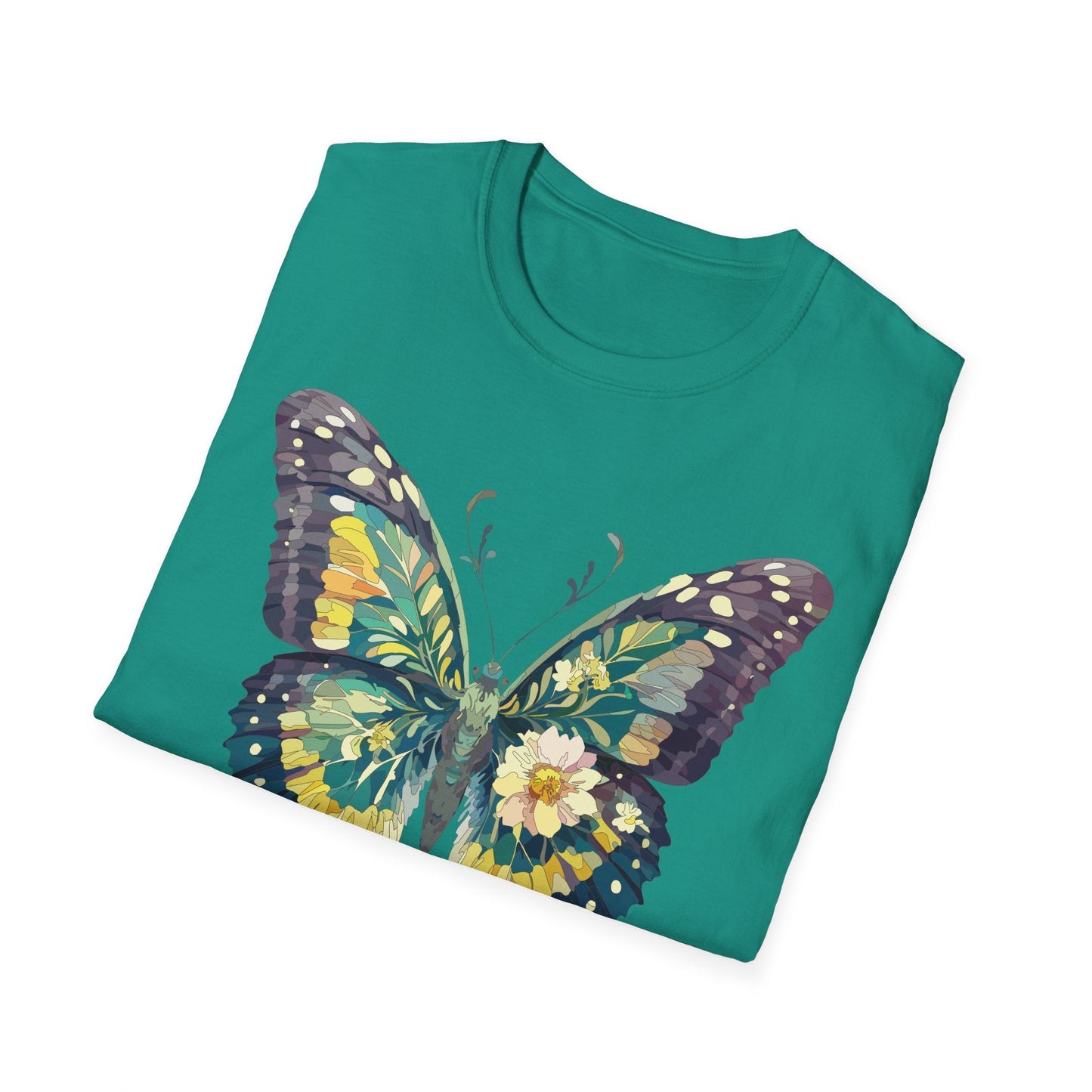 Butterfly Shirt Unisex Monarch Print T Shirt Gildan Softstyle 64000 Lightweight Tee