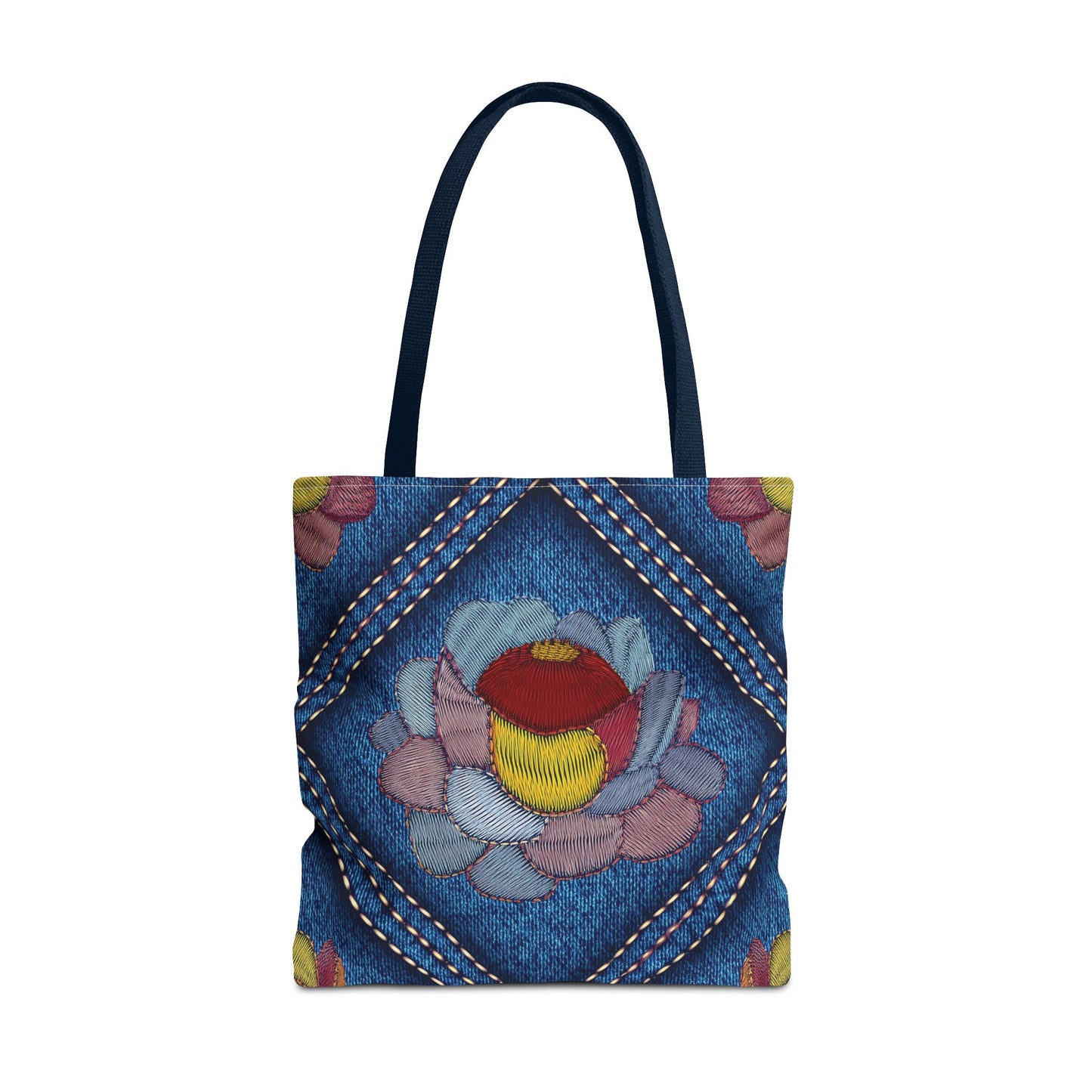 Denim Fabric Imitation Print Unisex Canvas Bag Poly Spun 3 Sizes Tote Bag 159-12