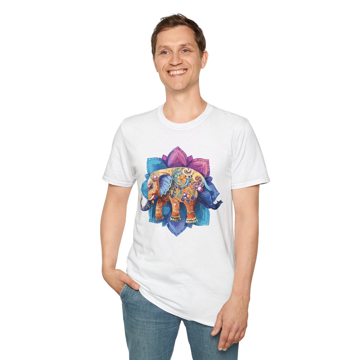 Unisex Elephant T Shirt Softstyle Gildan 64000 Cotton Tee For Animal Lovers And Collectors