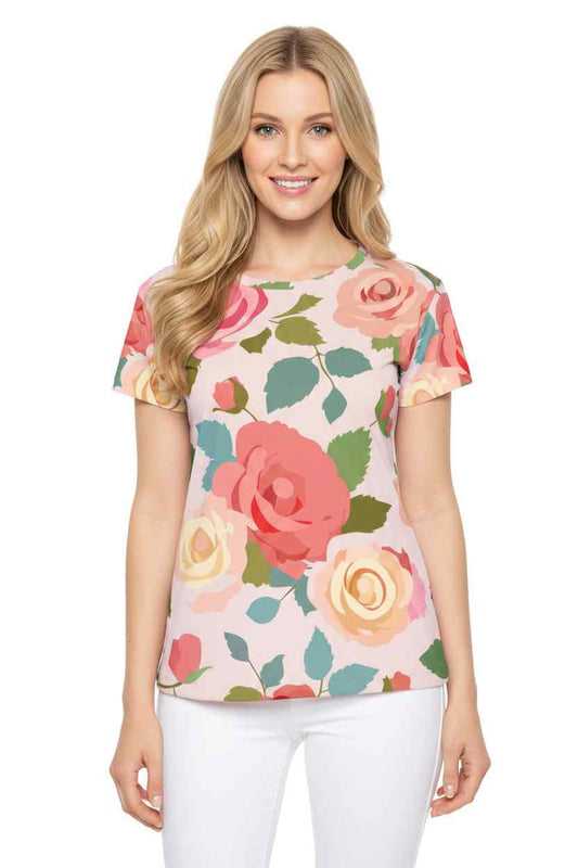 Women Poly Shirt with Floral Print F228